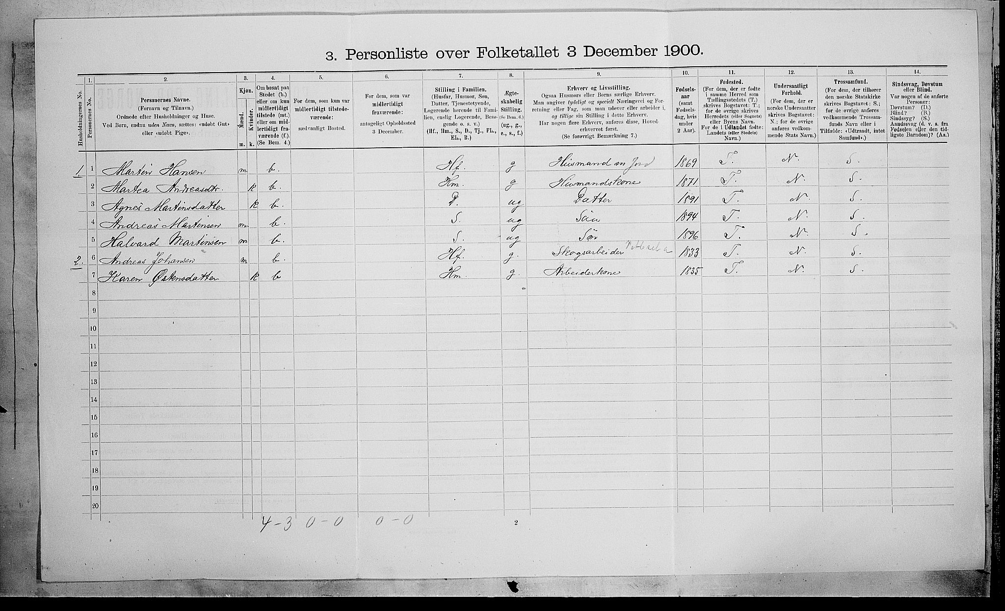 SAH, 1900 census for Søndre Land, 1900, p. 706