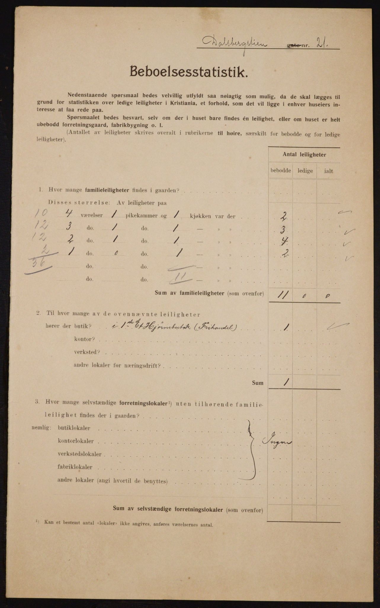 OBA, Municipal Census 1910 for Kristiania, 1910, p. 13759