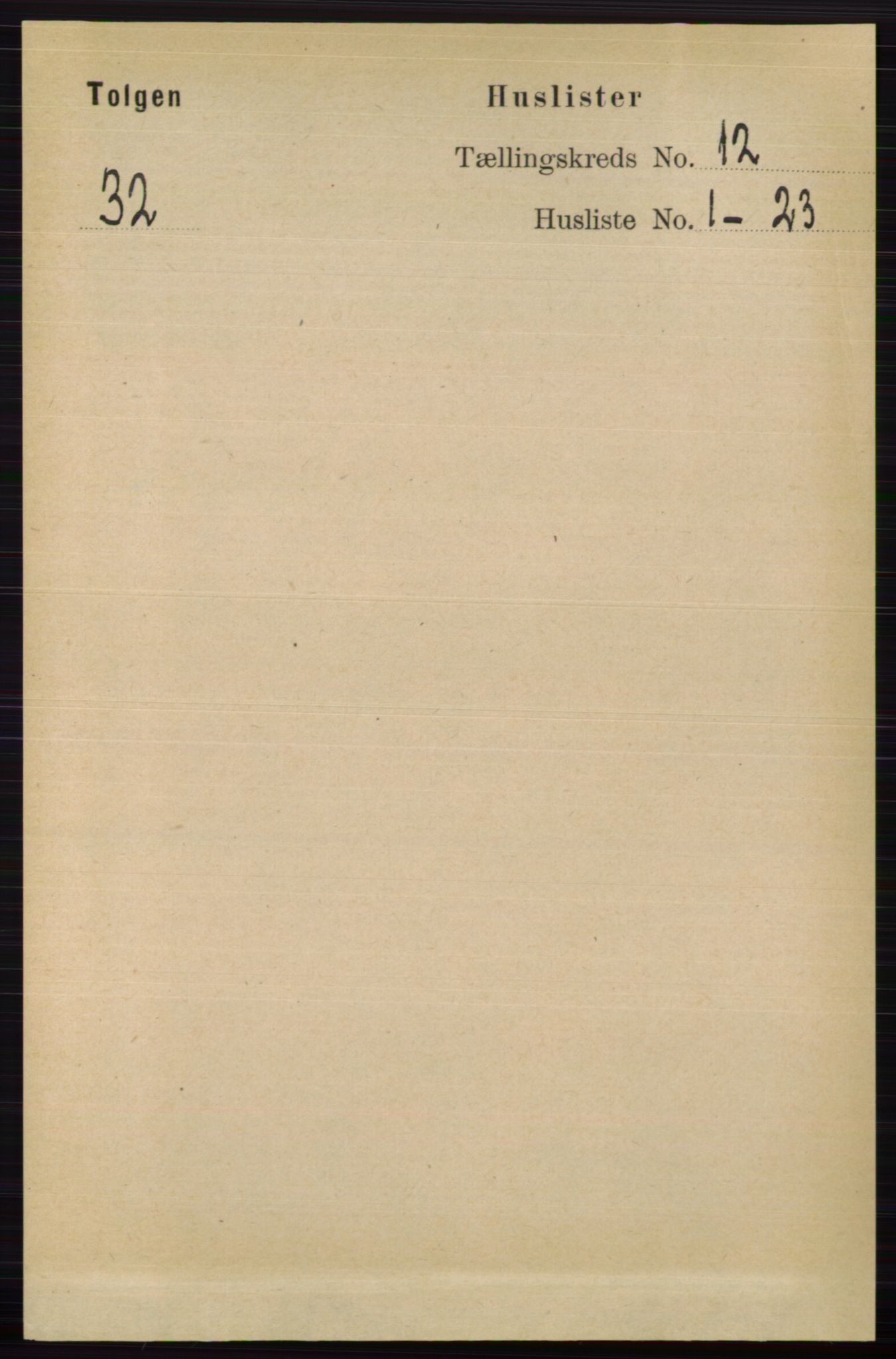 RA, 1891 census for 0436 Tolga, 1891, p. 3654