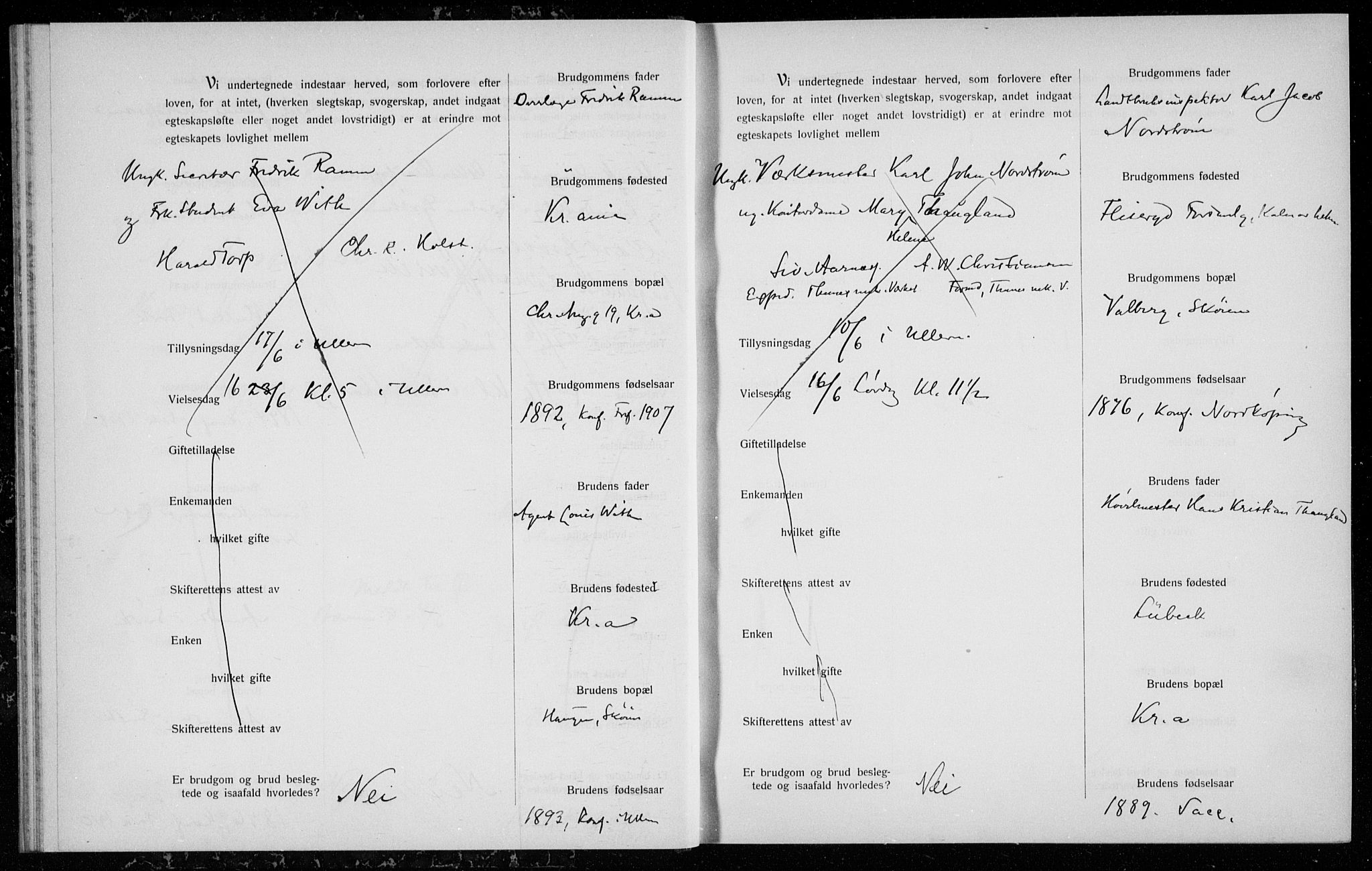 Ullern prestekontor Kirkebøker, AV/SAO-A-10740/H/L0002: Banns register no. 2, 1916-1917