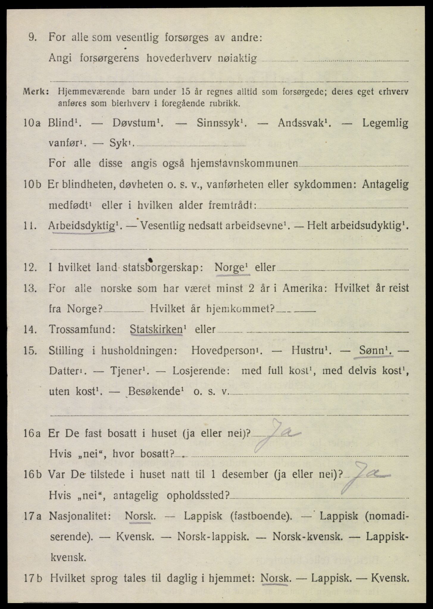 SAT, 1920 census for Vefsn, 1920, p. 8354