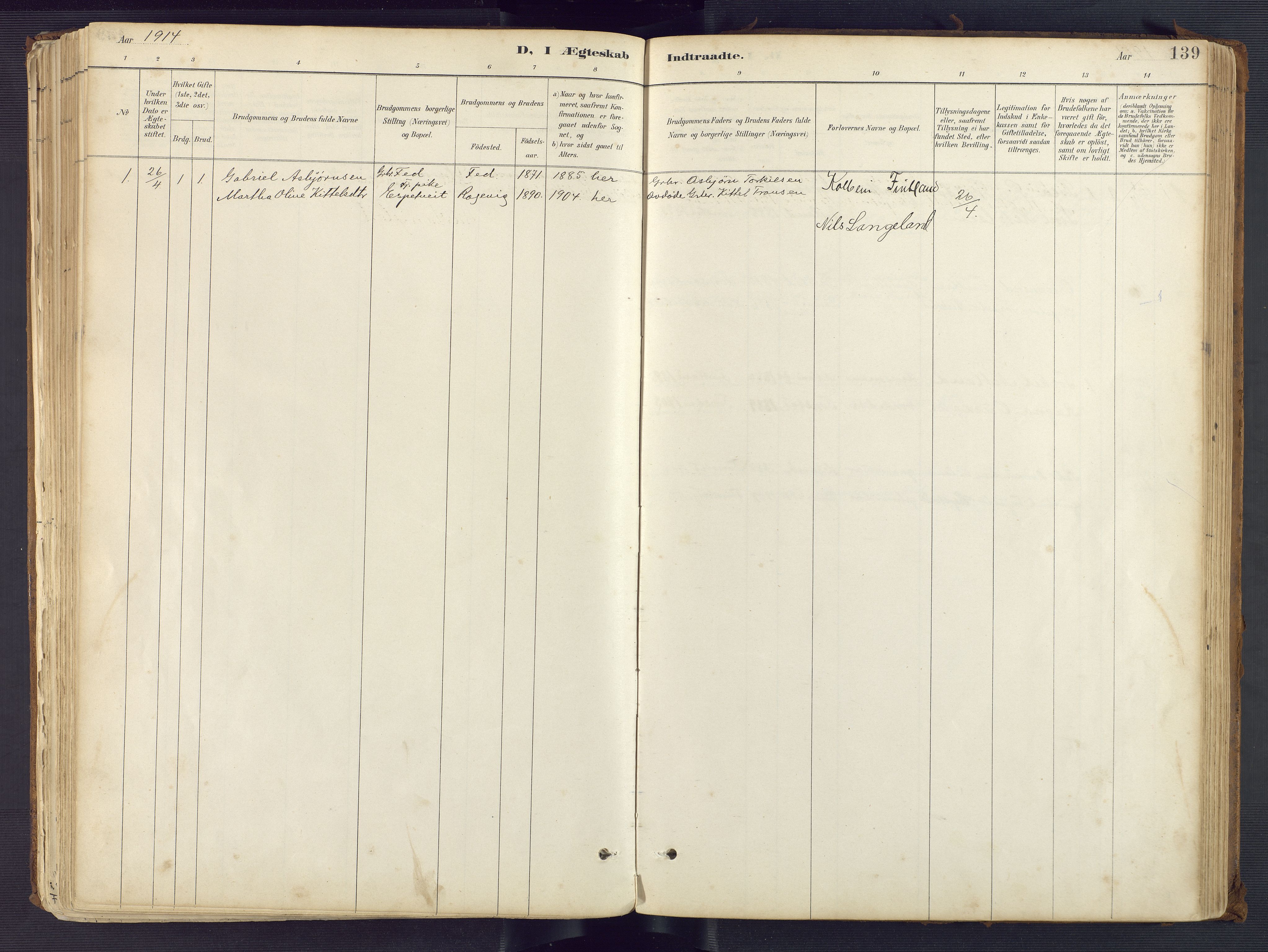 Sirdal sokneprestkontor, AV/SAK-1111-0036/F/Fa/Fab/L0004: Parish register (official) no. A 4, 1887-1919, p. 139