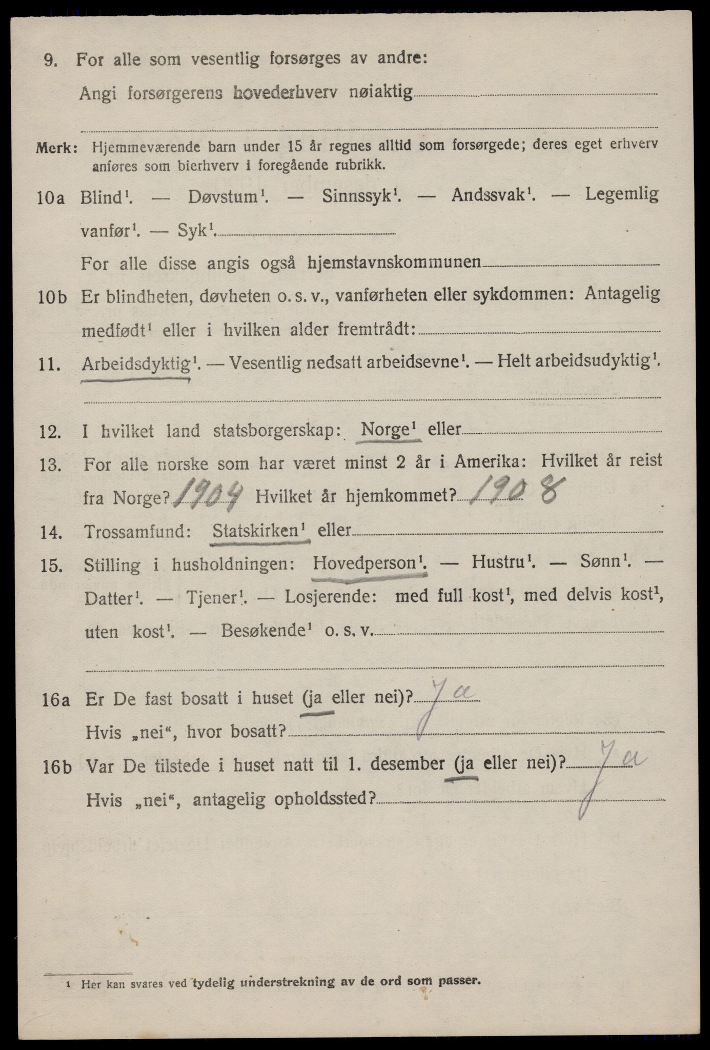 SAST, 1920 census for Bjerkreim, 1920, p. 3237