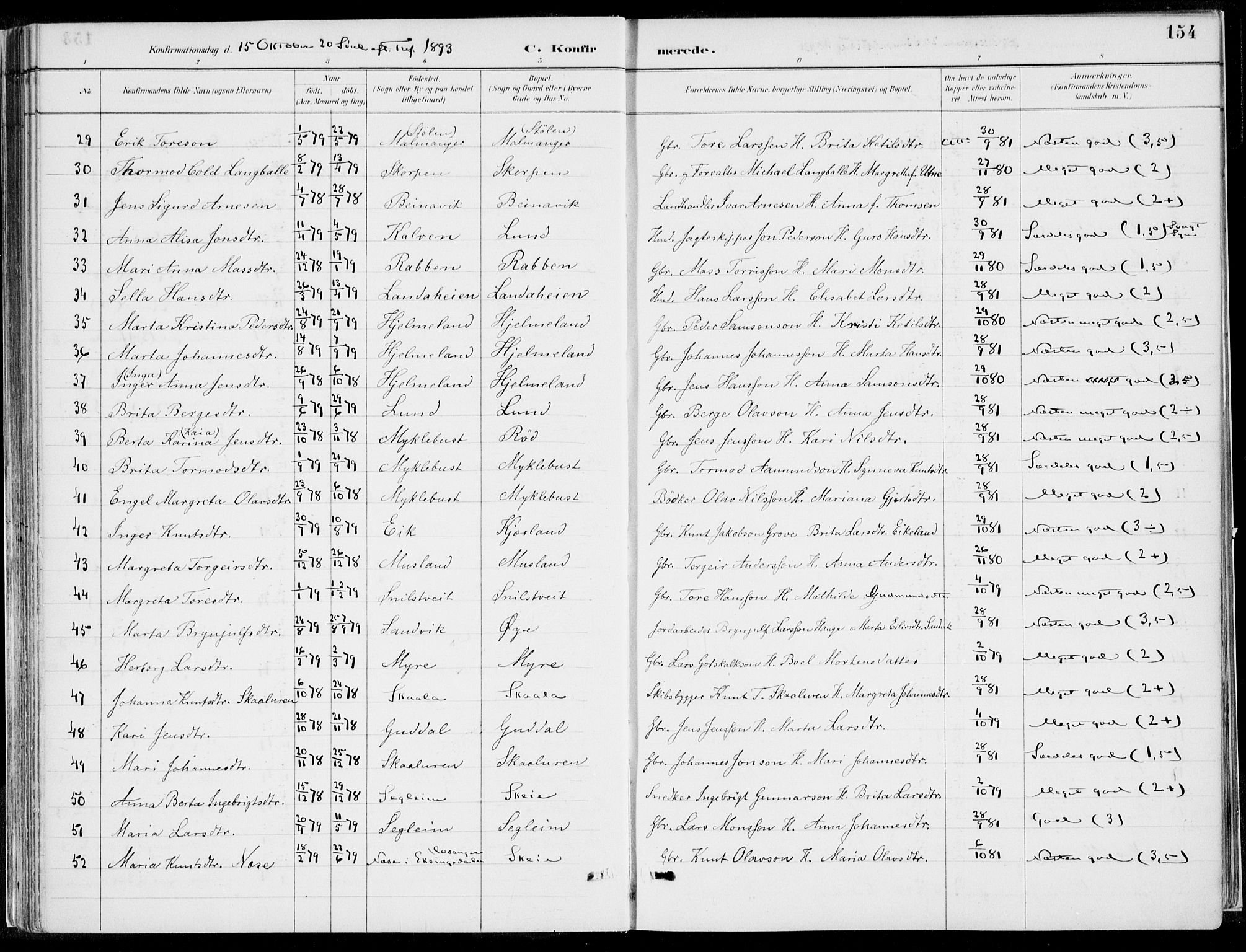 Kvinnherad sokneprestembete, SAB/A-76401/H/Haa: Parish register (official) no. B  1, 1887-1921, p. 154