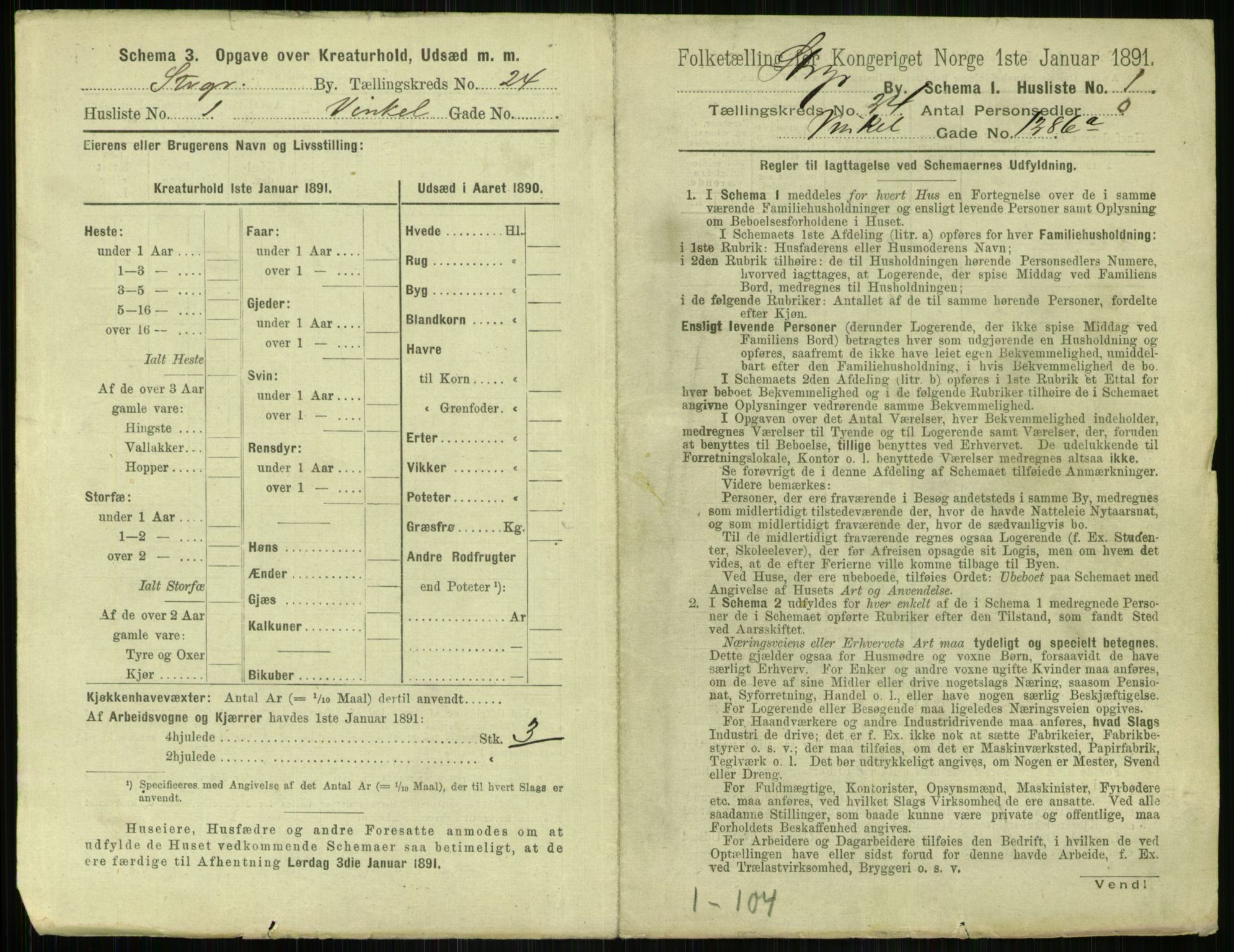 RA, 1891 census for 1103 Stavanger, 1891, p. 4575