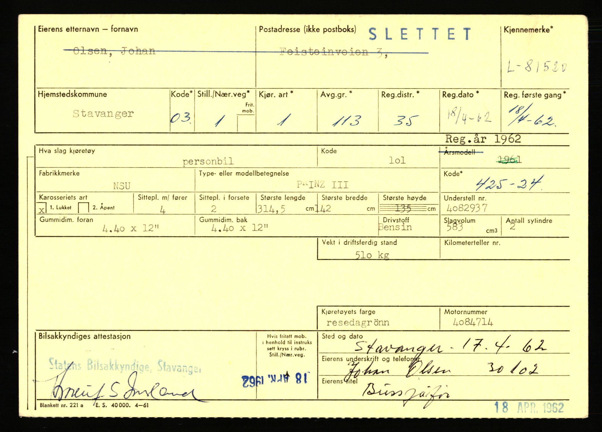 Stavanger trafikkstasjon, AV/SAST-A-101942/0/F/L0071: L-80500 - L-82199, 1930-1971, p. 1765