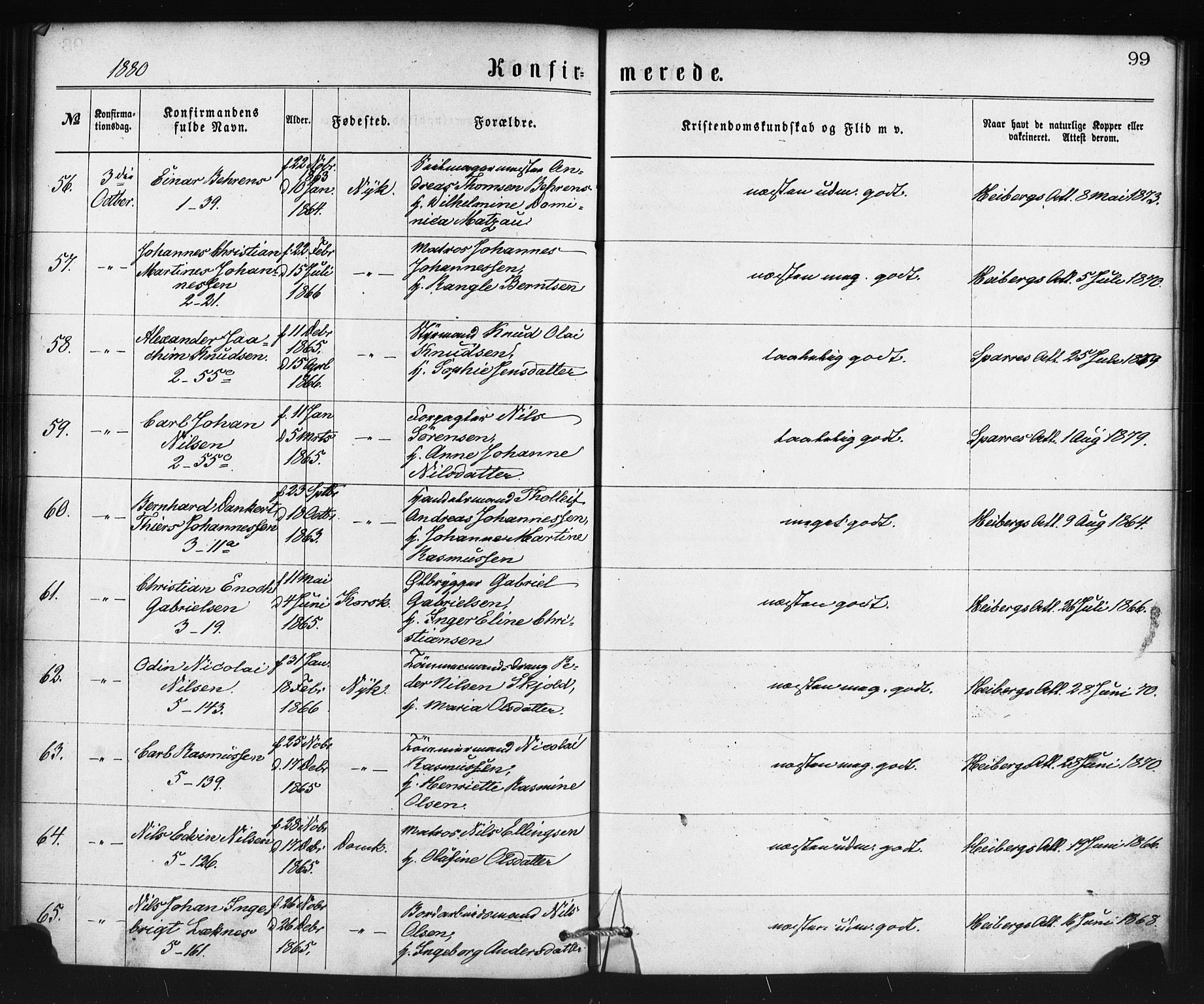 Nykirken Sokneprestembete, AV/SAB-A-77101/H/Haa/L0025: Parish register (official) no. C 4, 1870-1886, p. 99