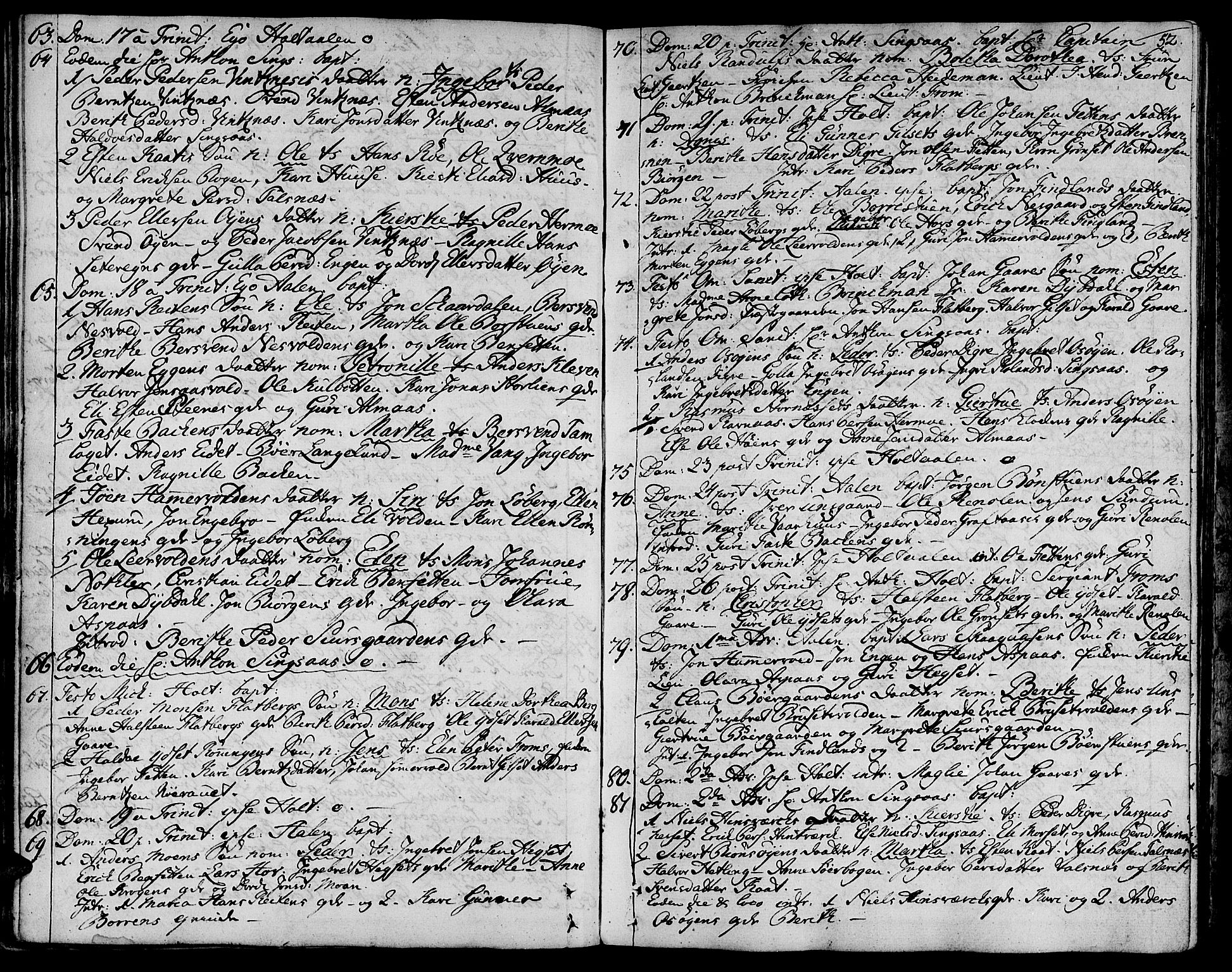 Ministerialprotokoller, klokkerbøker og fødselsregistre - Sør-Trøndelag, SAT/A-1456/685/L0952: Parish register (official) no. 685A01, 1745-1804, p. 52