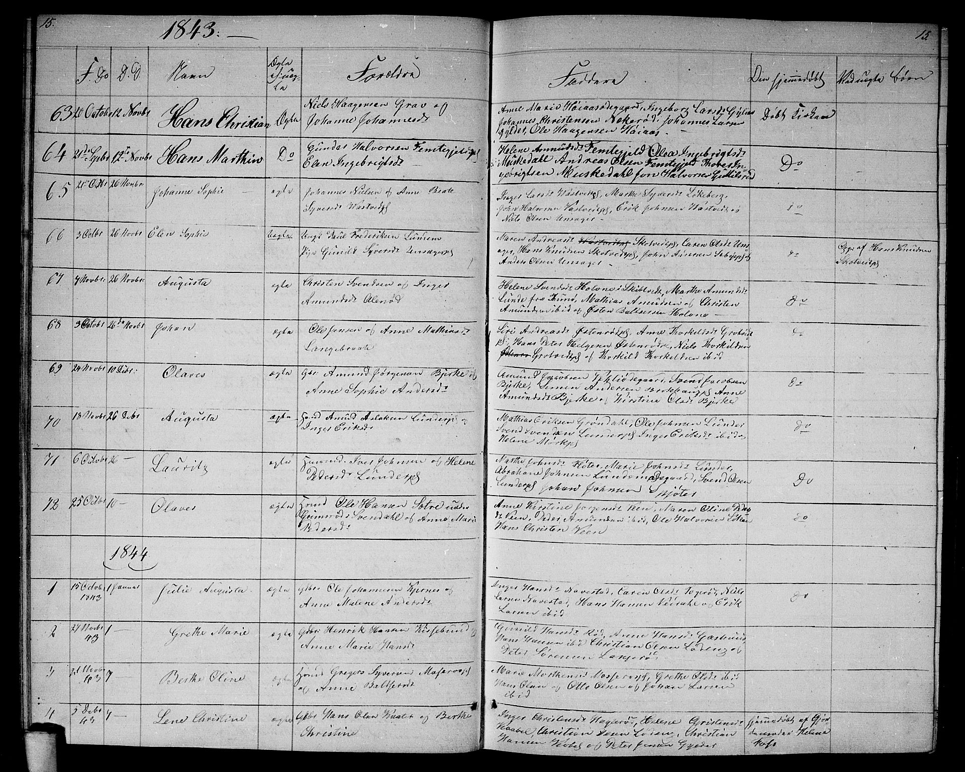 Våler prestekontor Kirkebøker, AV/SAO-A-11083/G/Ga/L0002: Parish register (copy) no. I 2, 1839-1860, p. 15
