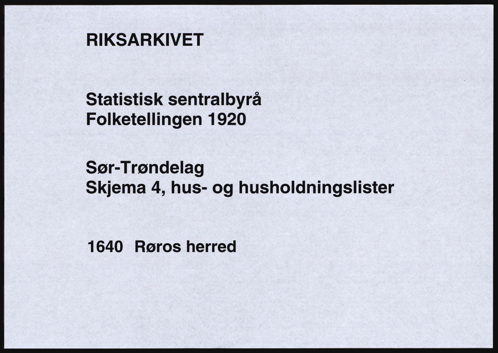 SAT, 1920 census for Røros, 1920, p. 60