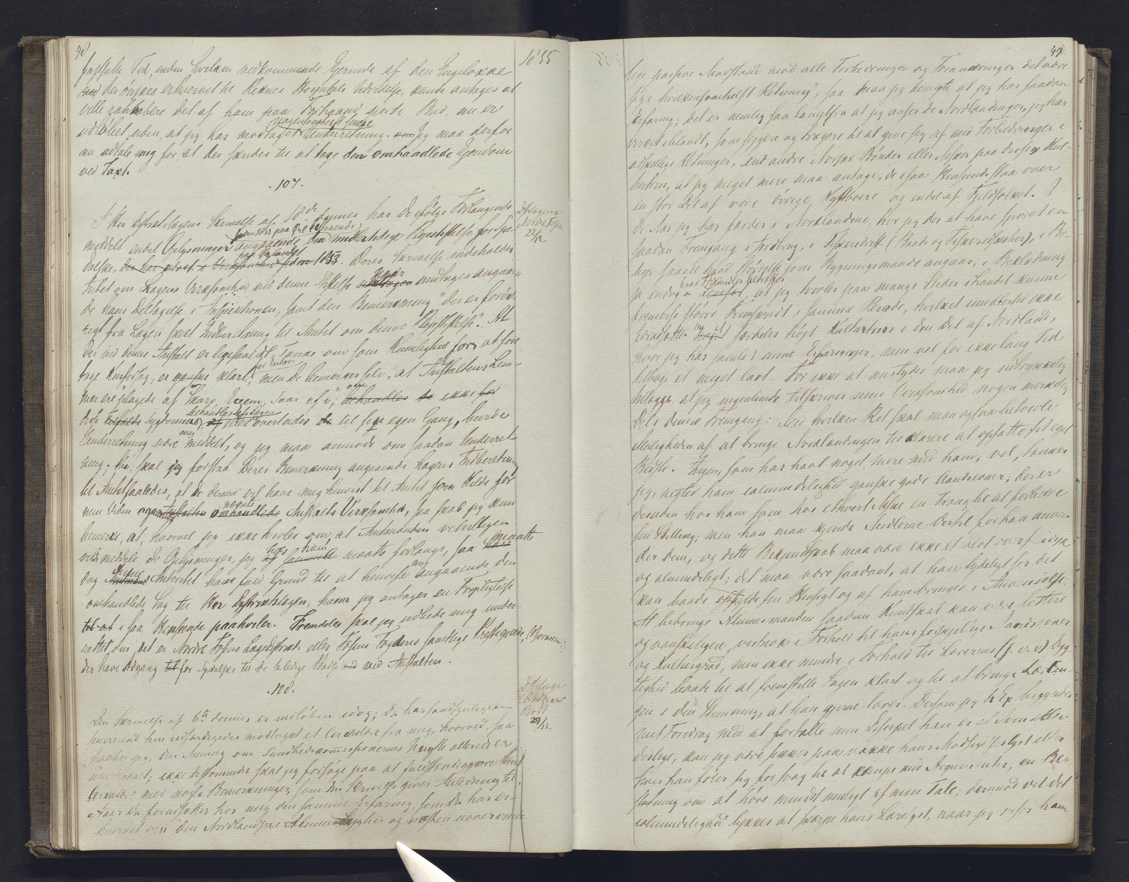 Lepraarkiver - Overlegen for den spedalske sykdom, AV/SAB-A-61001/B.b/L0001: Kopibok, 1854-1858, p. 48-49