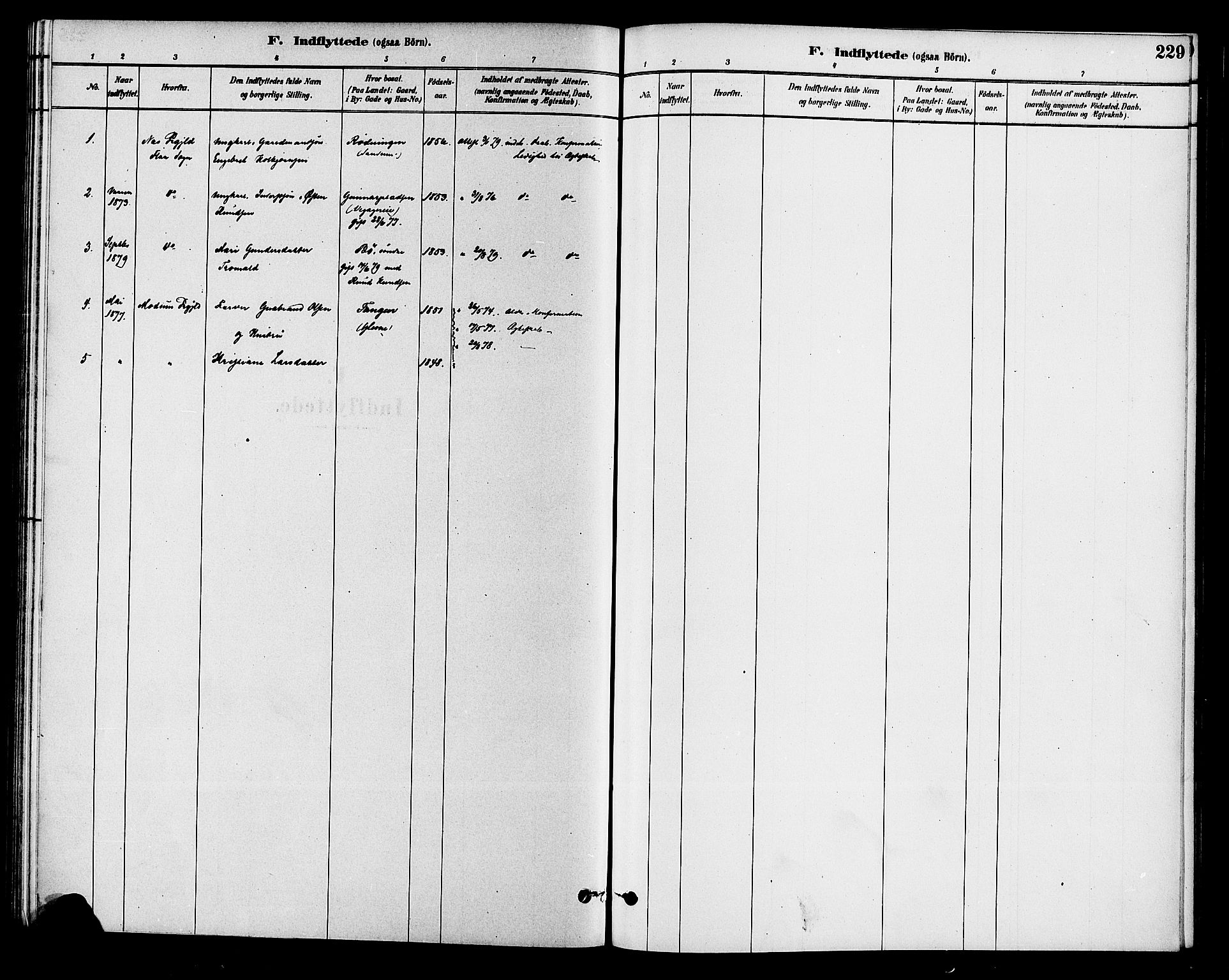 Krødsherad kirkebøker, AV/SAKO-A-19/G/Ga/L0001: Parish register (copy) no. 1, 1879-1893, p. 229