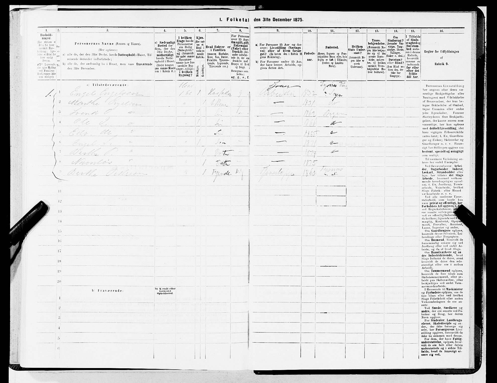 SAB, 1875 census for 1301 Bergen, 1875, p. 2548