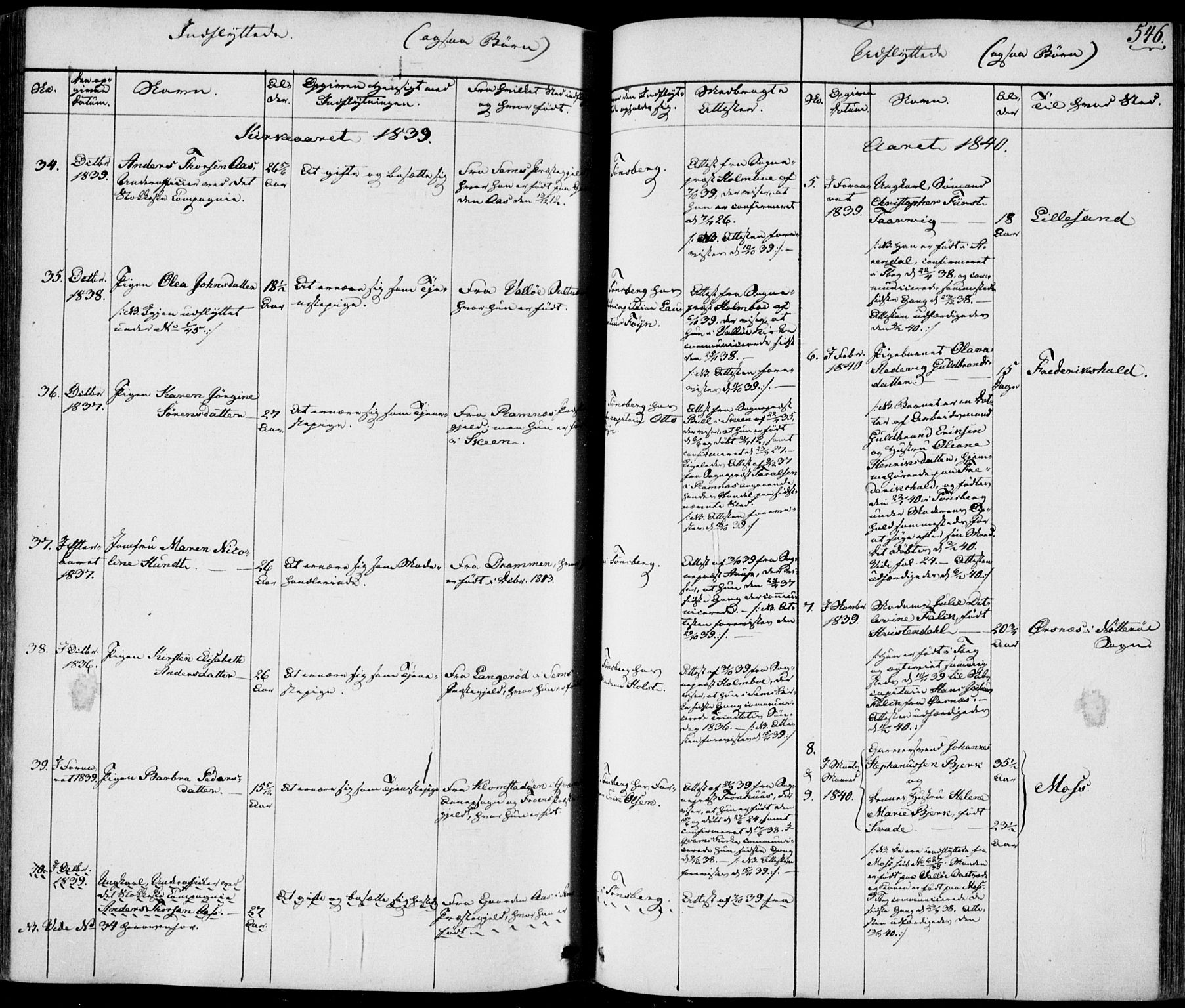 Tønsberg kirkebøker, AV/SAKO-A-330/F/Fa/L0006: Parish register (official) no. I 6, 1836-1844, p. 546