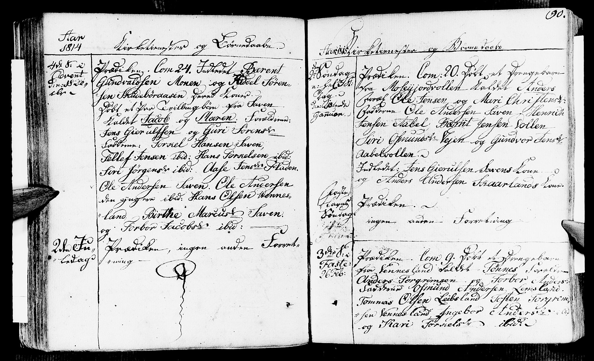 Vennesla sokneprestkontor, AV/SAK-1111-0045/Fa/Fab/L0002: Parish register (official) no. A 2, 1794-1834, p. 90