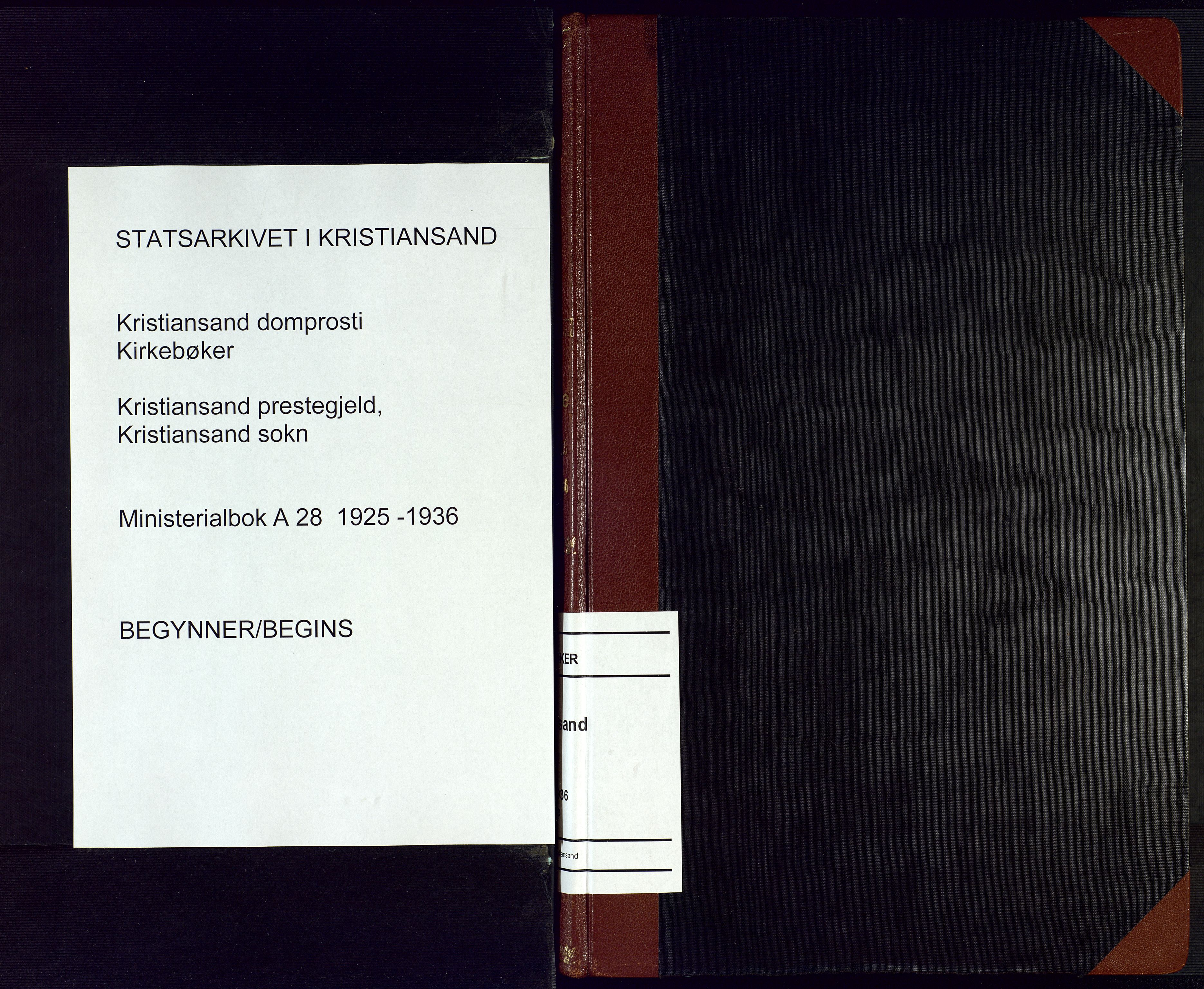 Kristiansand domprosti, SAK/1112-0006/F/Fa/L0029: Parish register (official) no. A 28, 1925-1936
