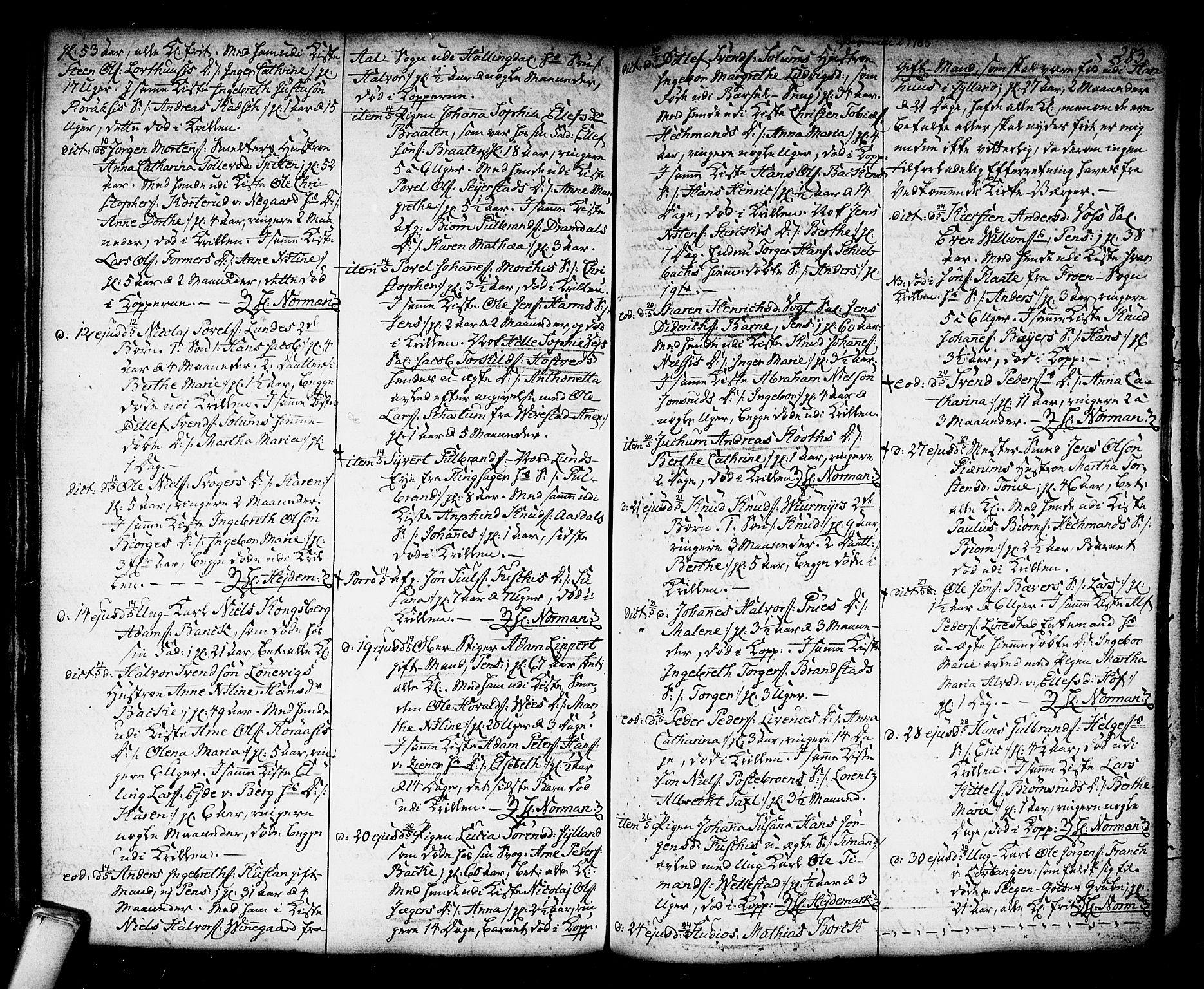 Kongsberg kirkebøker, SAKO/A-22/F/Fa/L0006: Parish register (official) no. I 6, 1783-1797, p. 283