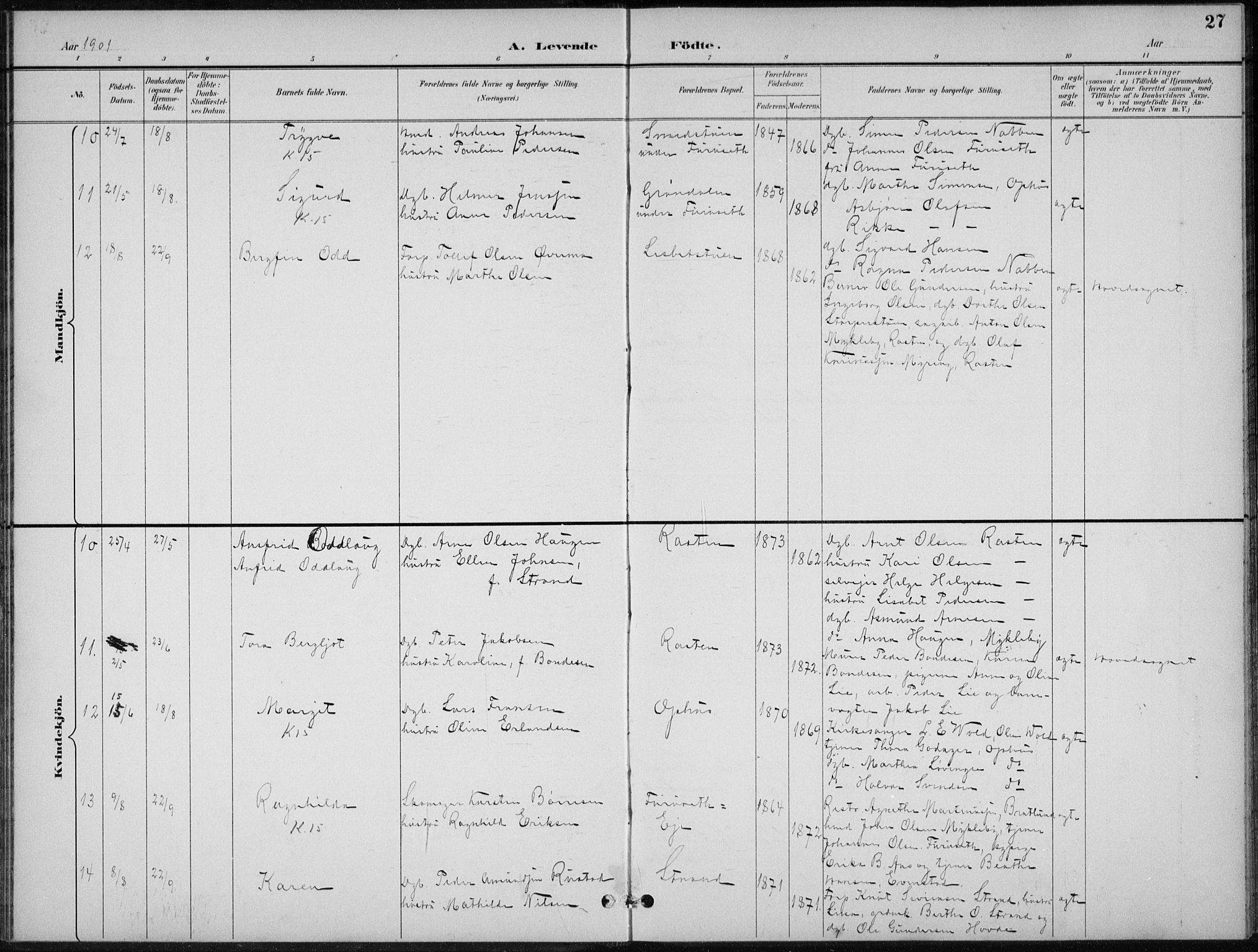 Stor-Elvdal prestekontor, AV/SAH-PREST-052/H/Ha/Hab/L0004: Parish register (copy) no. 4, 1895-1938, p. 27