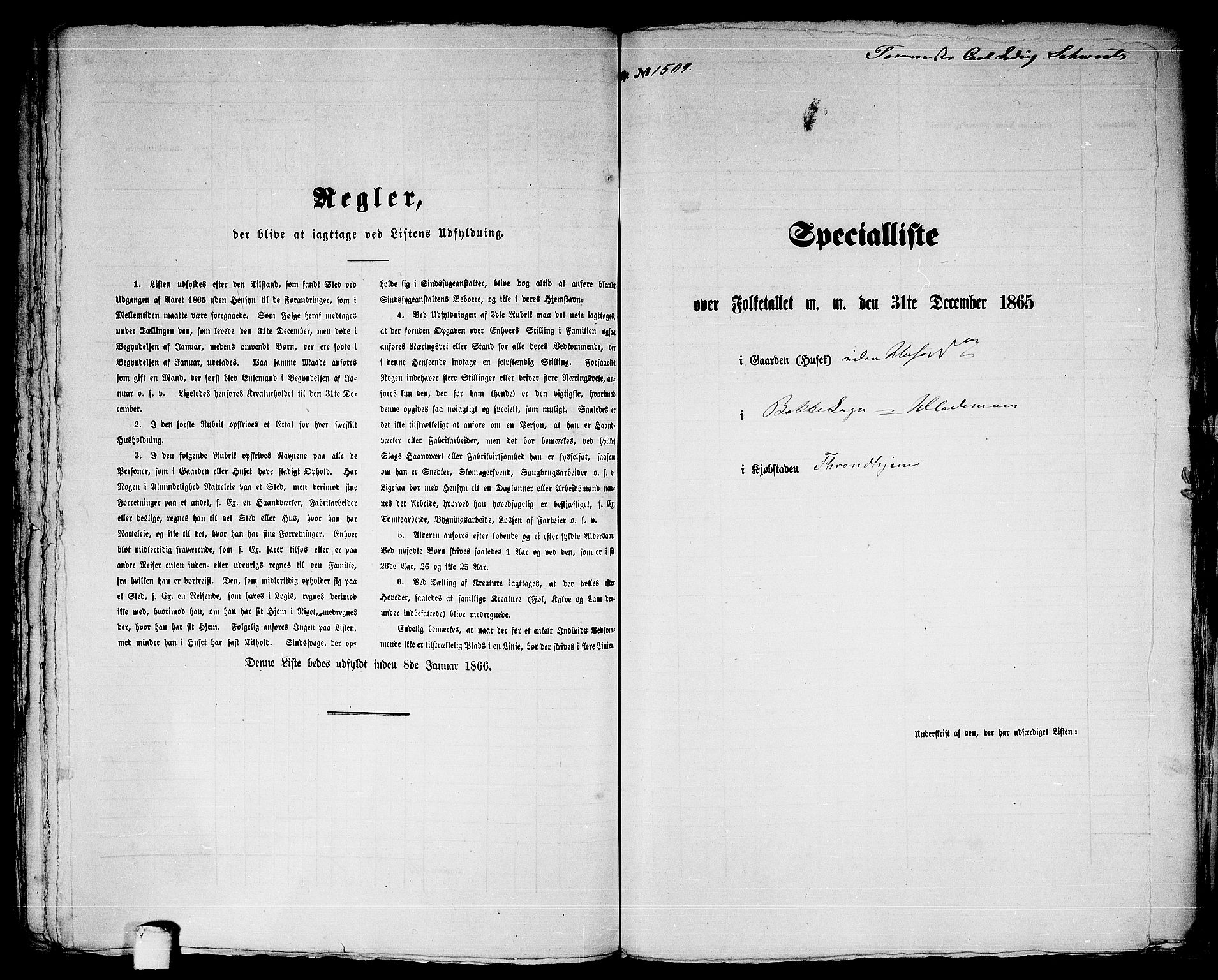 RA, 1865 census for Trondheim, 1865, p. 3120