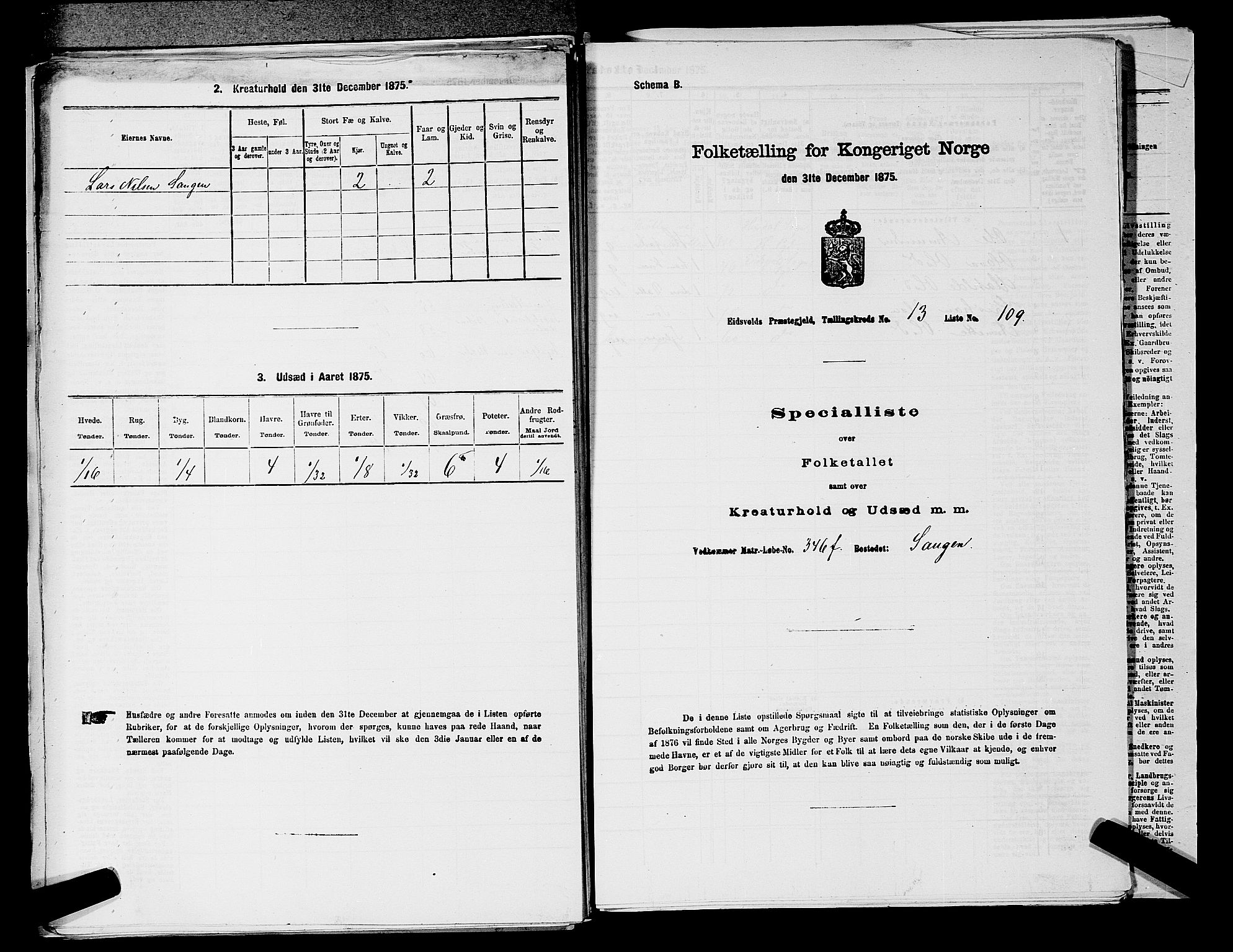 RA, 1875 census for 0237P Eidsvoll, 1875, p. 2276