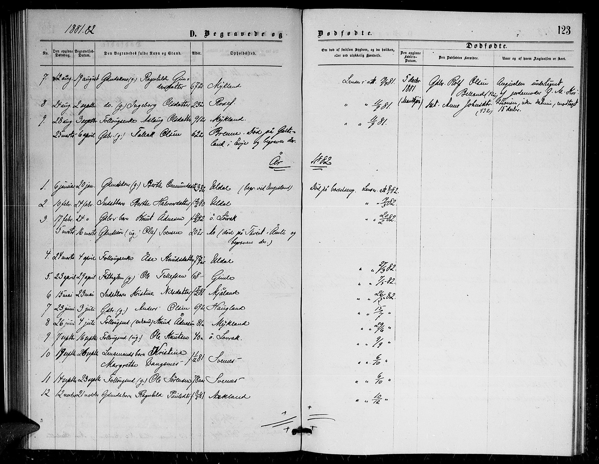 Herefoss sokneprestkontor, AV/SAK-1111-0019/F/Fa/Fac/L0001: Parish register (official) no. A 1, 1871-1886, p. 123