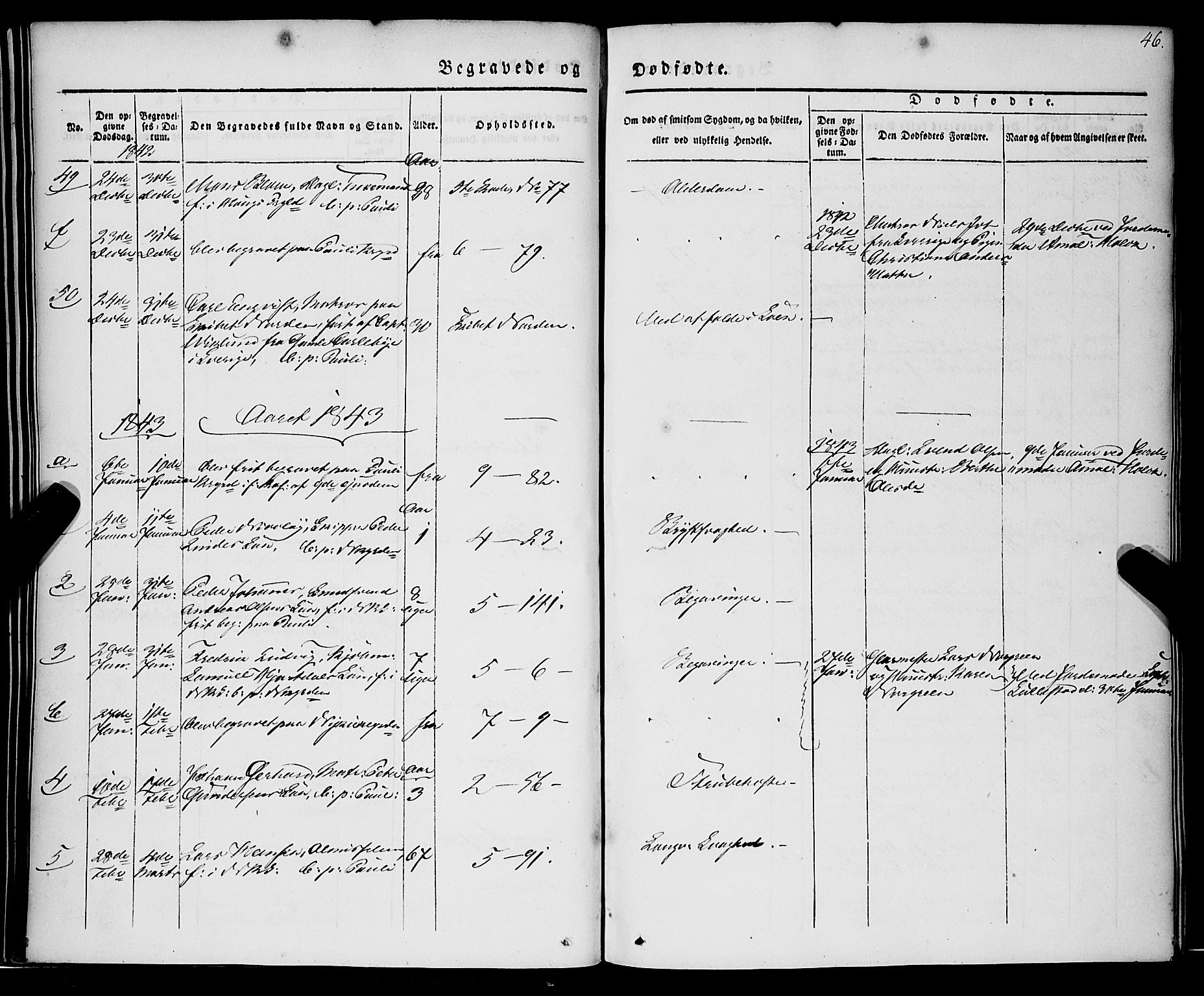 Nykirken Sokneprestembete, AV/SAB-A-77101/H/Haa/L0041: Parish register (official) no. E 1, 1833-1850, p. 46