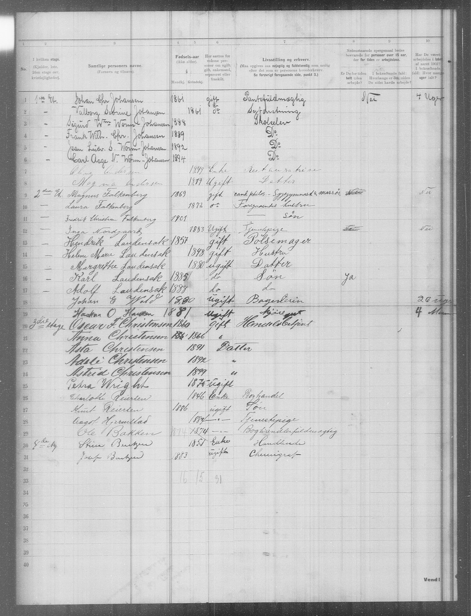 OBA, Municipal Census 1902 for Kristiania, 1902, p. 9392