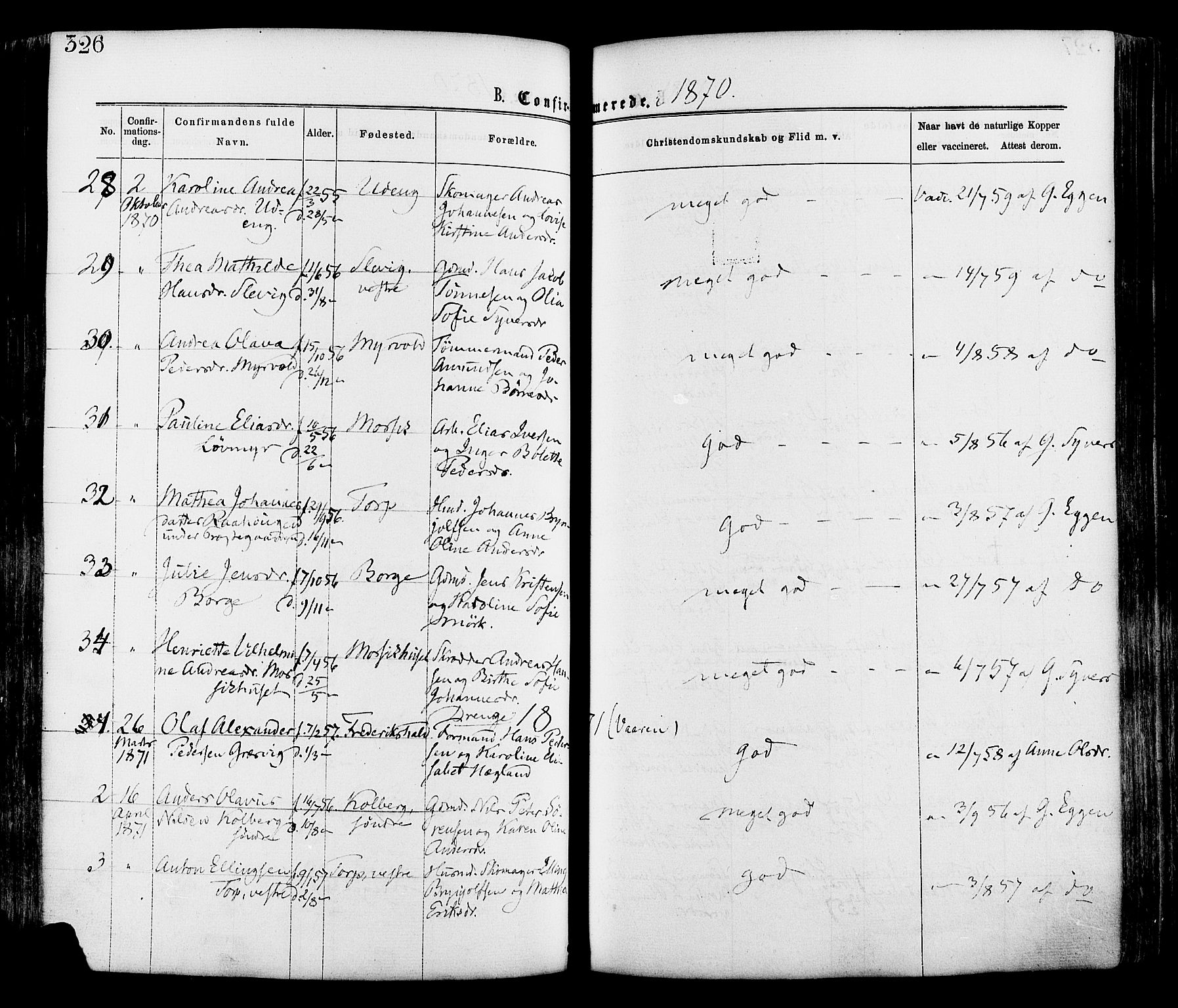 Onsøy prestekontor Kirkebøker, SAO/A-10914/F/Fa/L0004: Parish register (official) no. I 4, 1861-1877, p. 326