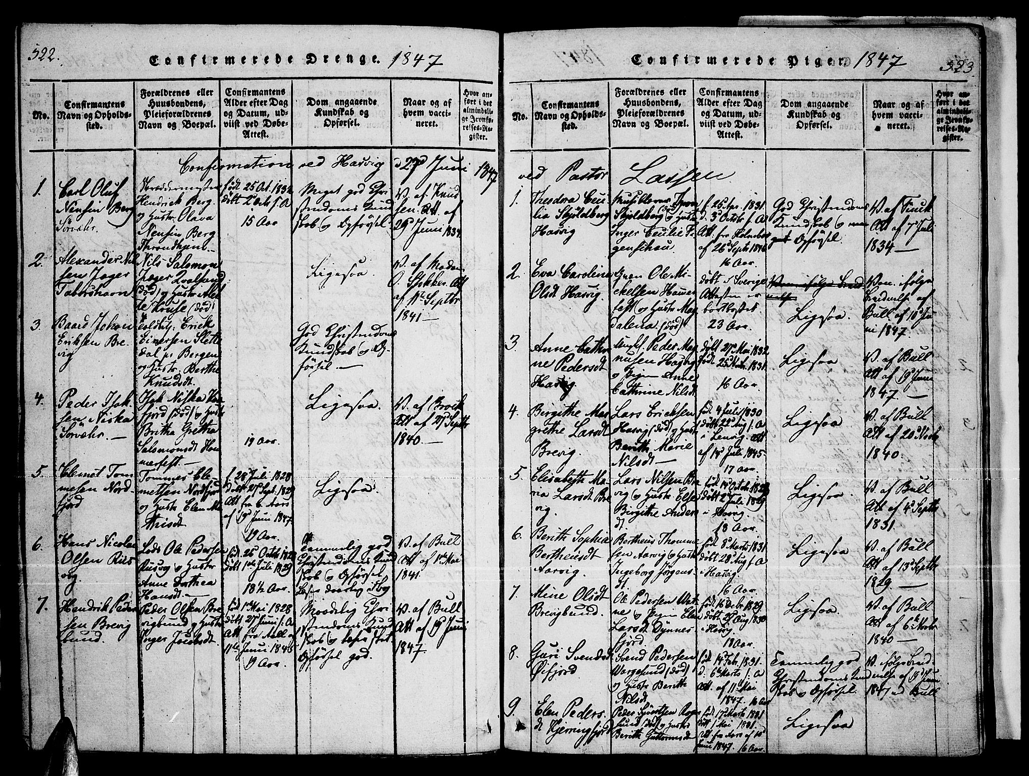 Loppa sokneprestkontor, AV/SATØ-S-1339/H/Ha/L0003kirke: Parish register (official) no. 3, 1820-1848, p. 522-523