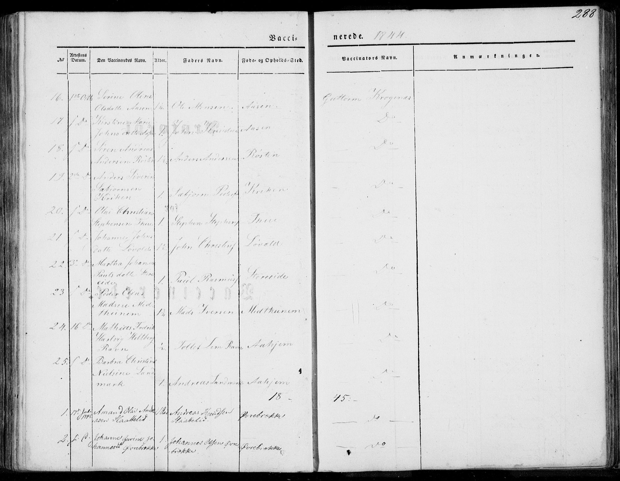 Ministerialprotokoller, klokkerbøker og fødselsregistre - Møre og Romsdal, SAT/A-1454/501/L0006: Parish register (official) no. 501A06, 1844-1868, p. 288
