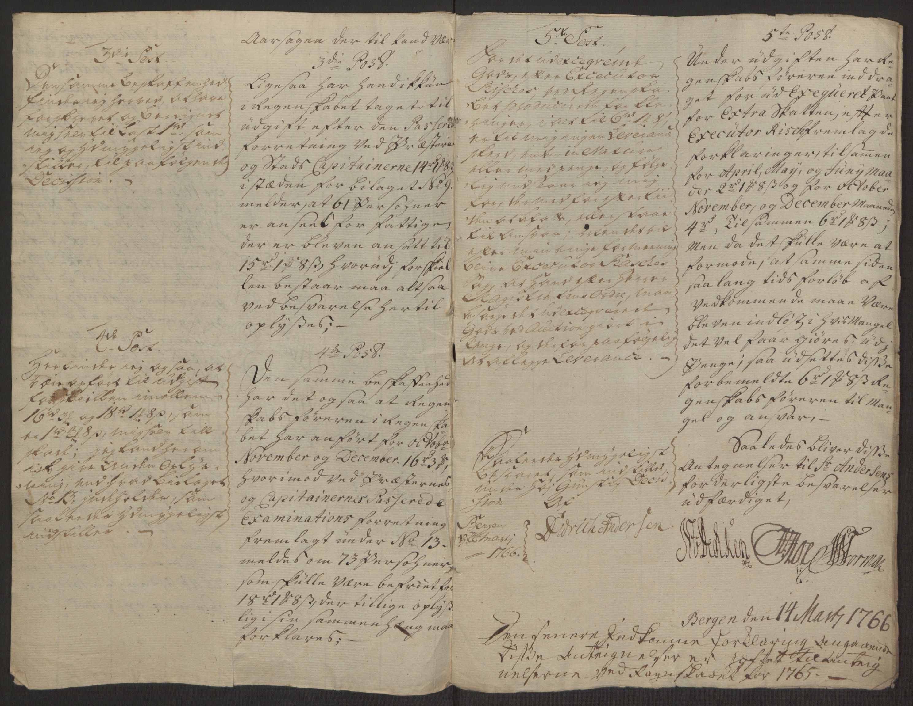 Rentekammeret inntil 1814, Reviderte regnskaper, Byregnskaper, AV/RA-EA-4066/R/Rp/L0368/0001: [P21] Kontribusjonsregnskap / Ekstraskatt, 1764, p. 209