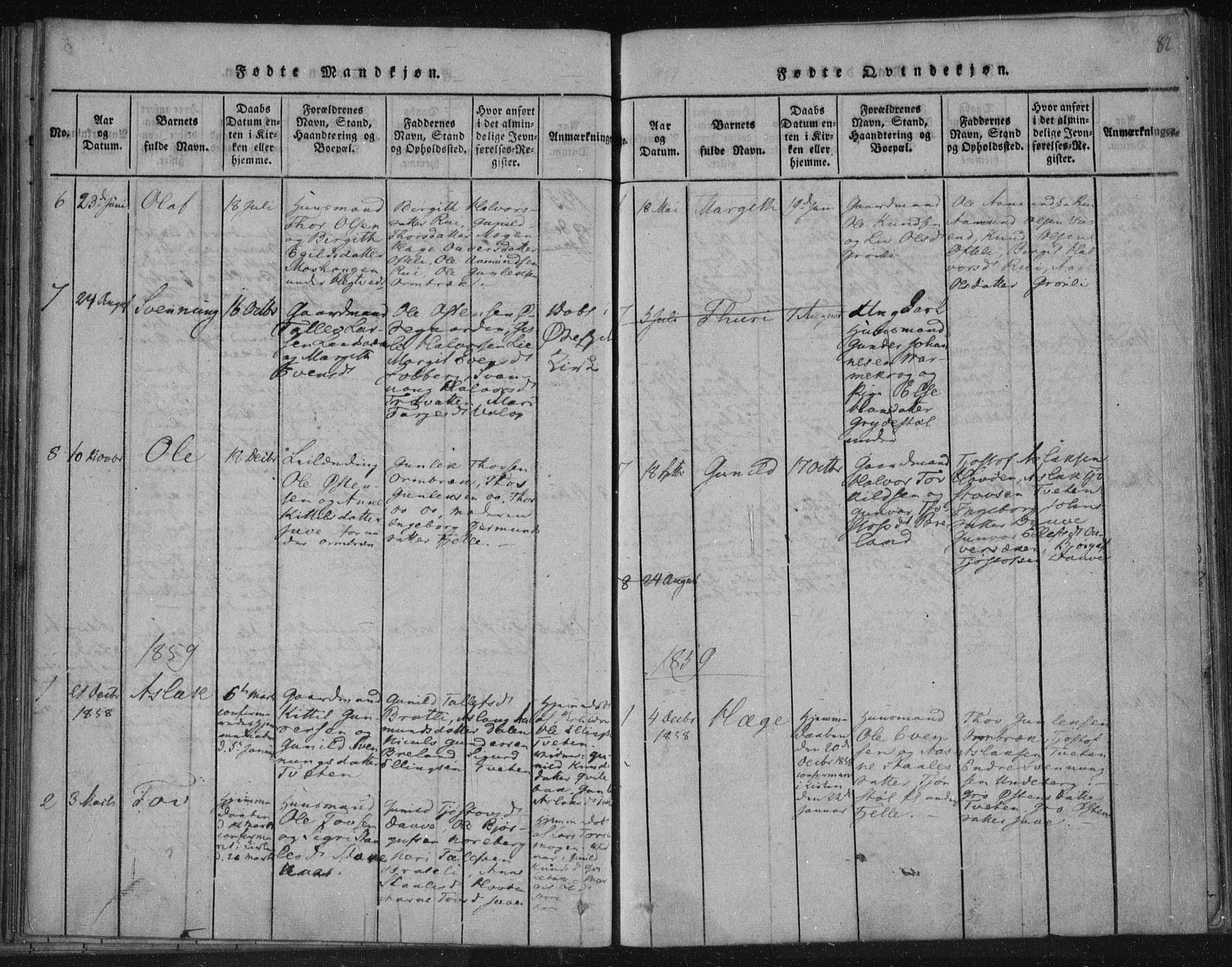 Lårdal kirkebøker, SAKO/A-284/F/Fc/L0001: Parish register (official) no. III 1, 1815-1860, p. 82