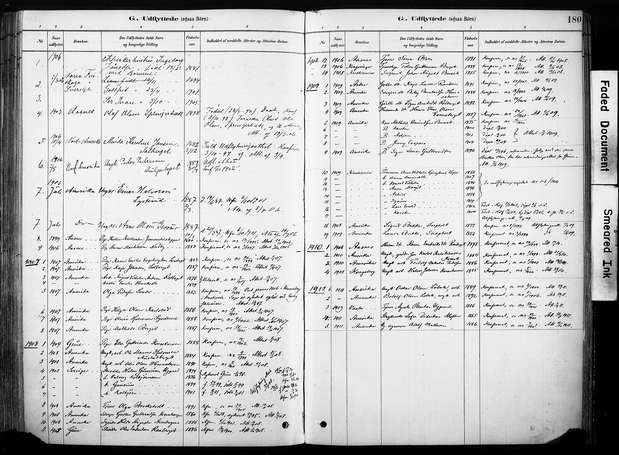 Hof prestekontor, AV/SAH-PREST-038/H/Ha/Haa/L0011: Parish register (official) no. 11, 1879-1911, p. 180