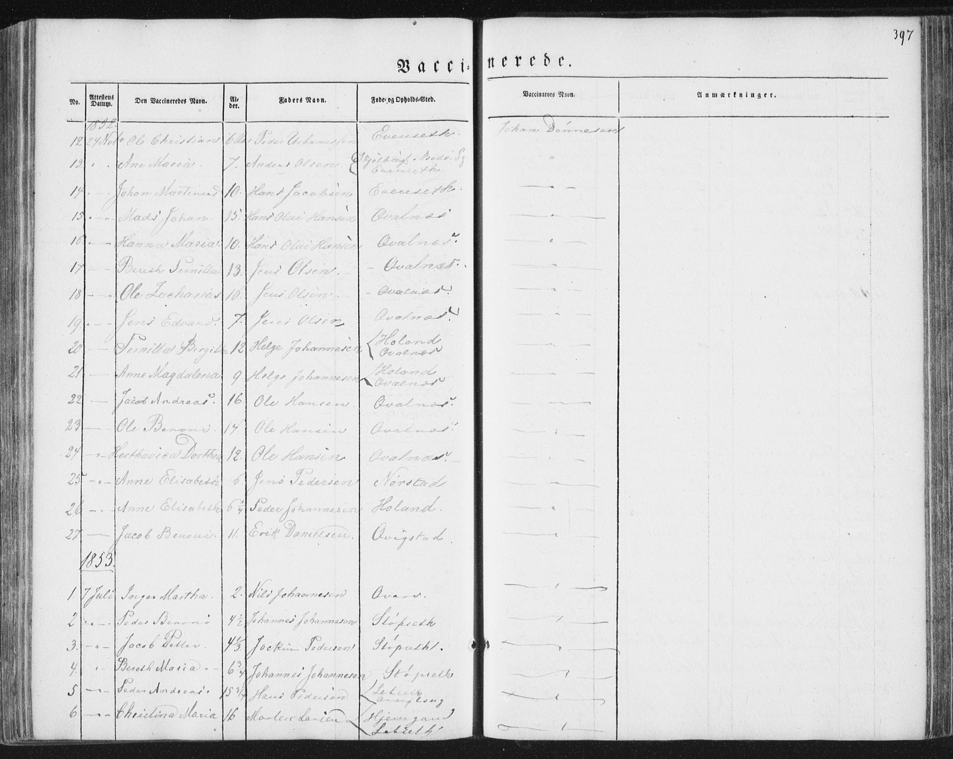 Ministerialprotokoller, klokkerbøker og fødselsregistre - Nordland, SAT/A-1459/852/L0738: Parish register (official) no. 852A08, 1849-1865, p. 397