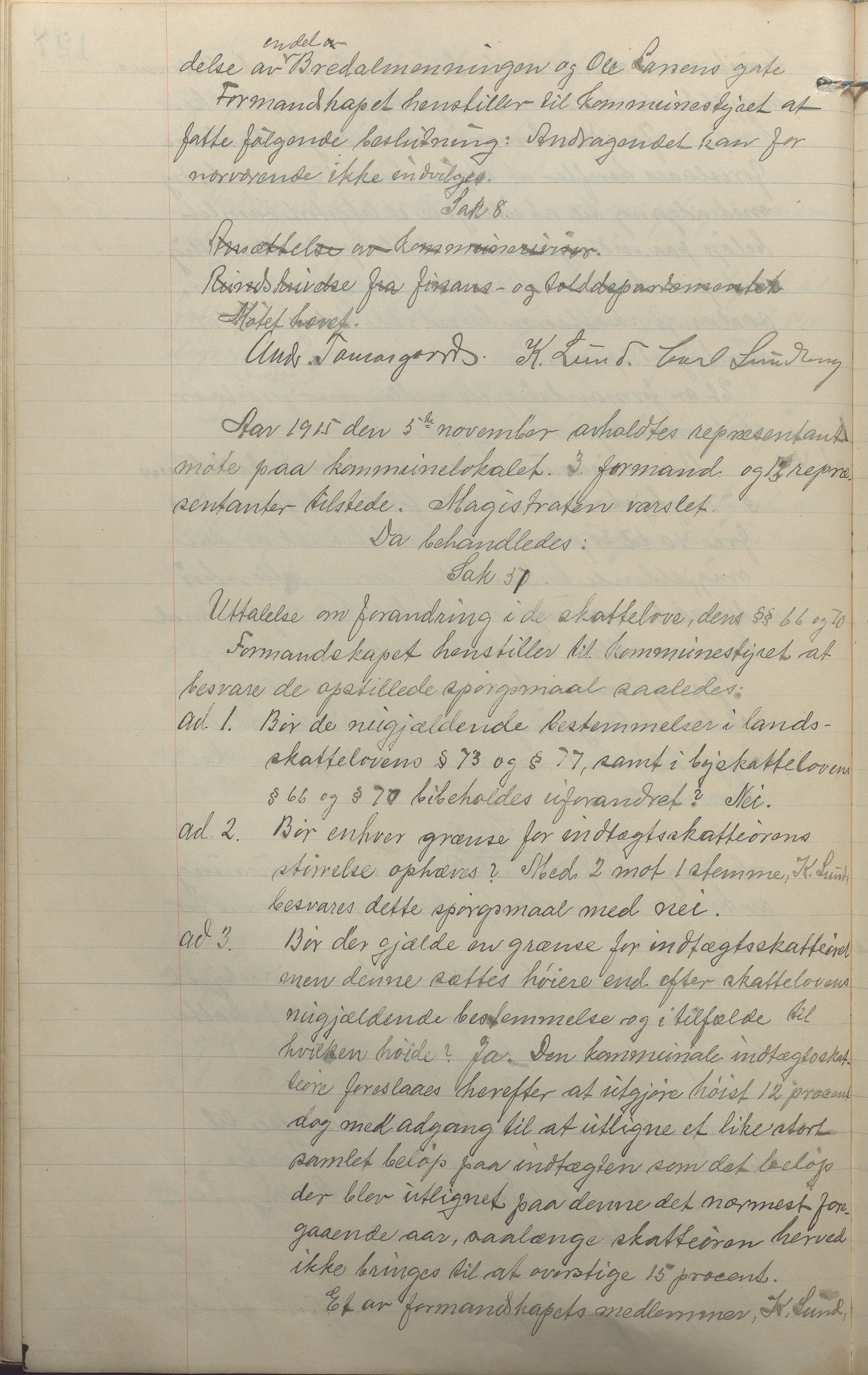 Kopervik Kommune - Formannskapet og Bystyret, IKAR/K-102468/A/Aa/L0004: Møtebok, 1912-1919, p. 127b