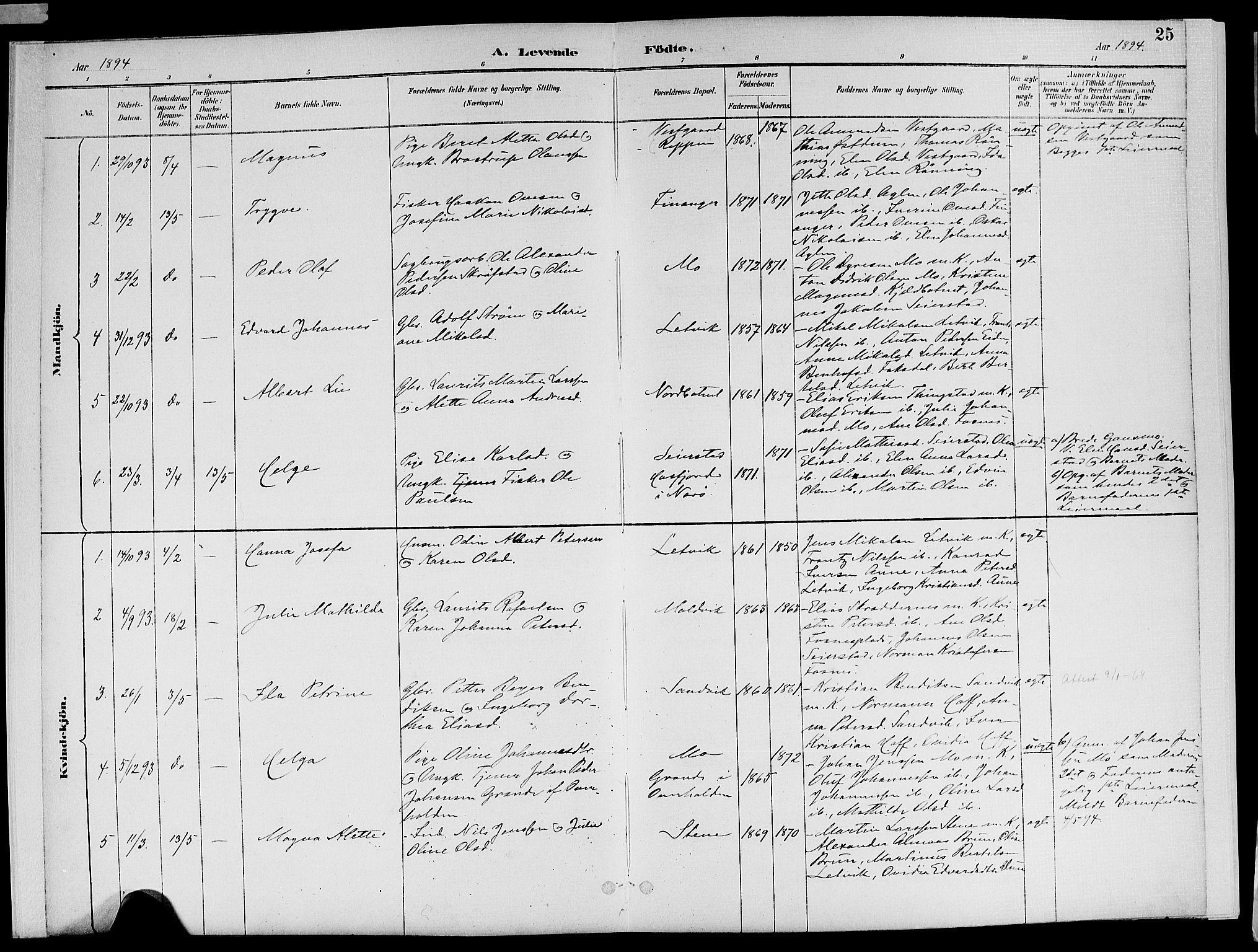 Ministerialprotokoller, klokkerbøker og fødselsregistre - Nord-Trøndelag, AV/SAT-A-1458/773/L0617: Parish register (official) no. 773A08, 1887-1910, p. 25