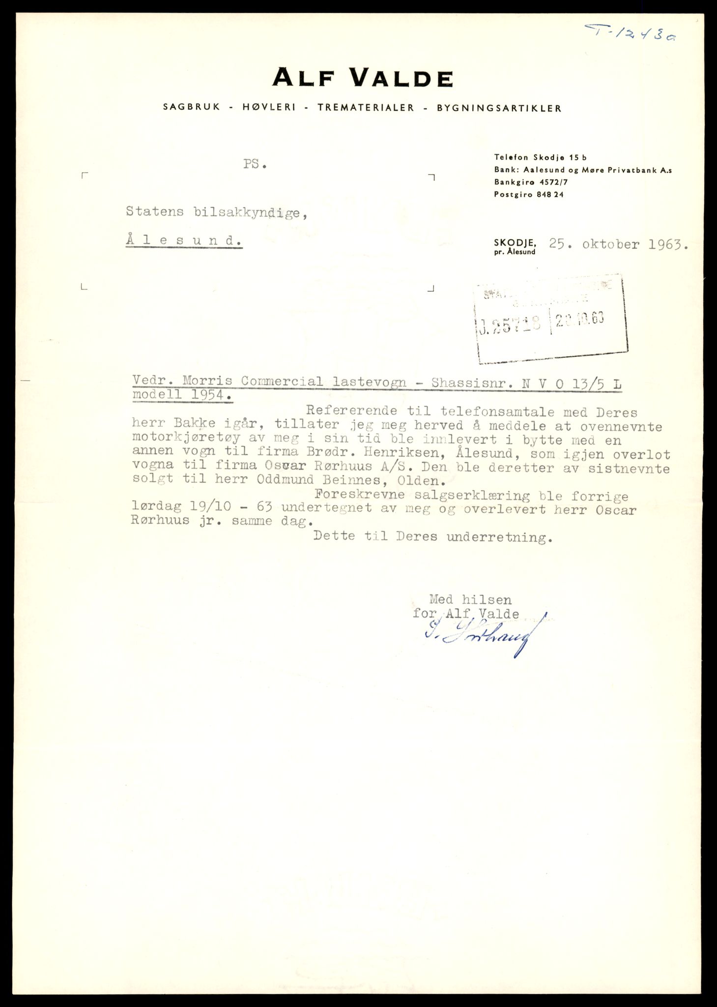 Møre og Romsdal vegkontor - Ålesund trafikkstasjon, AV/SAT-A-4099/F/Fe/L0033: Registreringskort for kjøretøy T 12151 - T 12474, 1927-1998, p. 3193