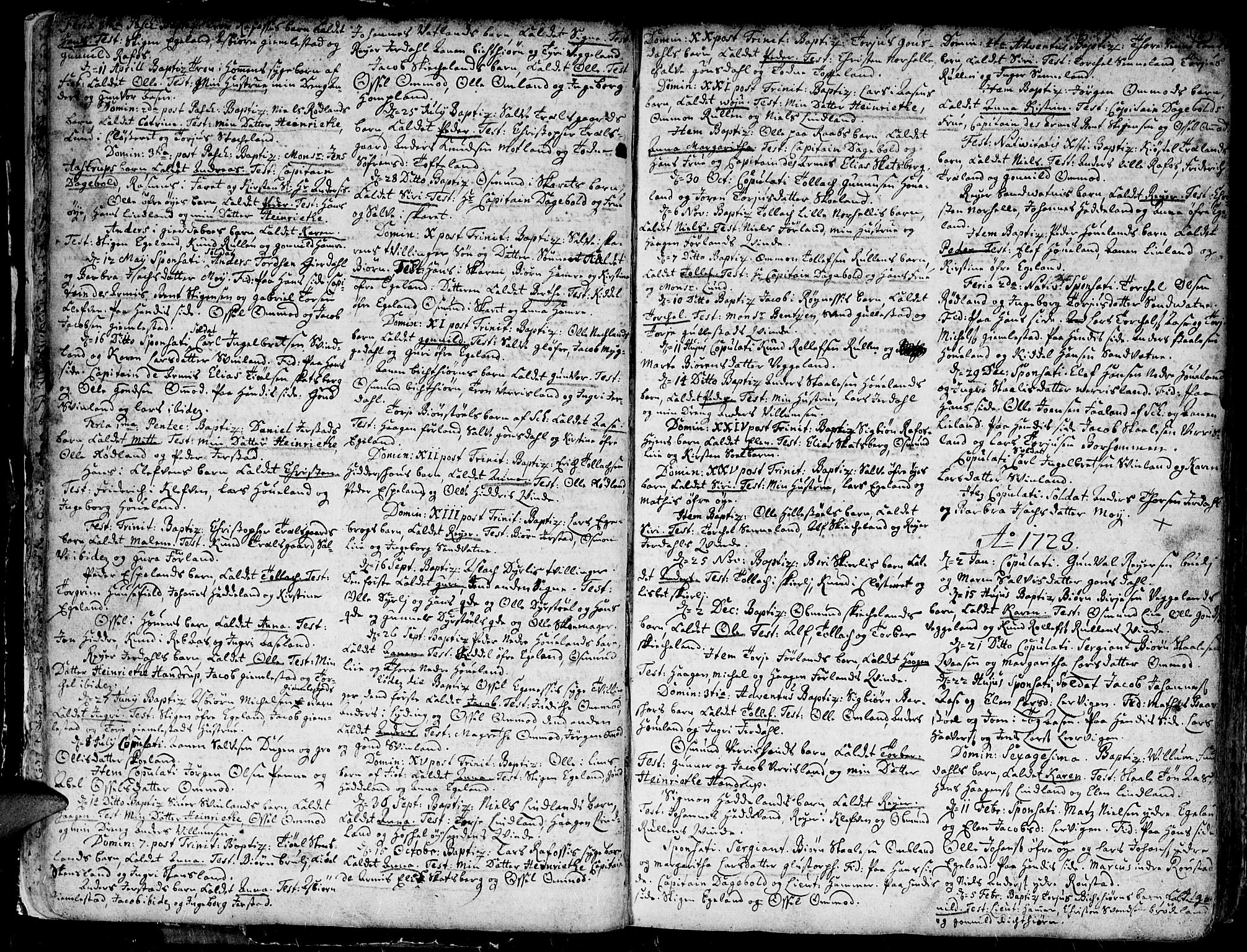 Kvinesdal sokneprestkontor, SAK/1111-0026/F/Fa/Fab/L0001: Parish register (official) no. A 1 /1, 1710-1788, p. 15