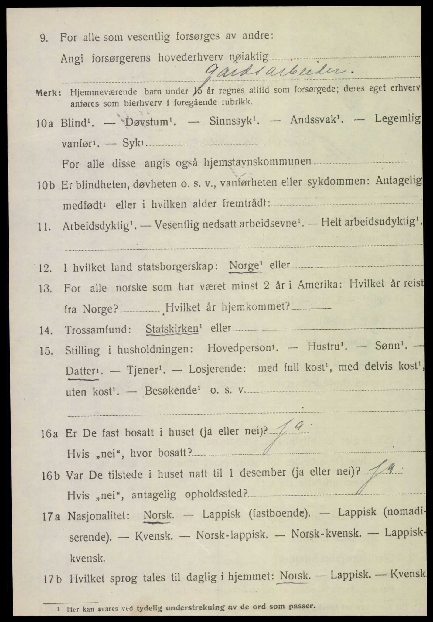 SAT, 1920 census for Åsen, 1920, p. 2057