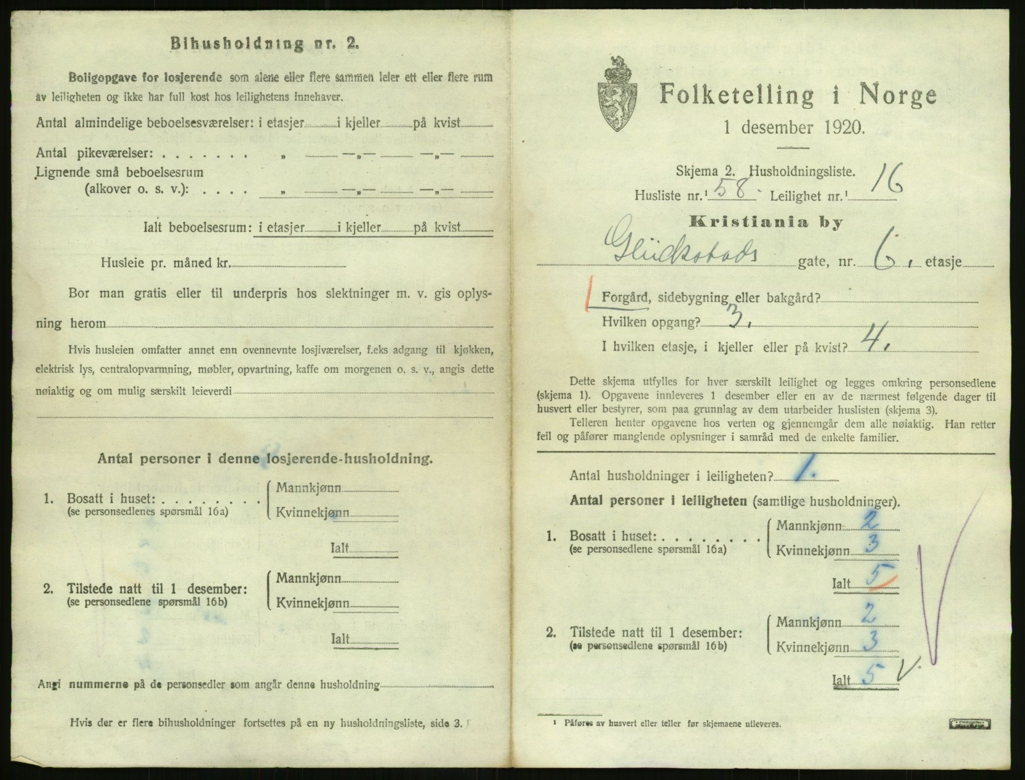 SAO, 1920 census for Kristiania, 1920, p. 29426