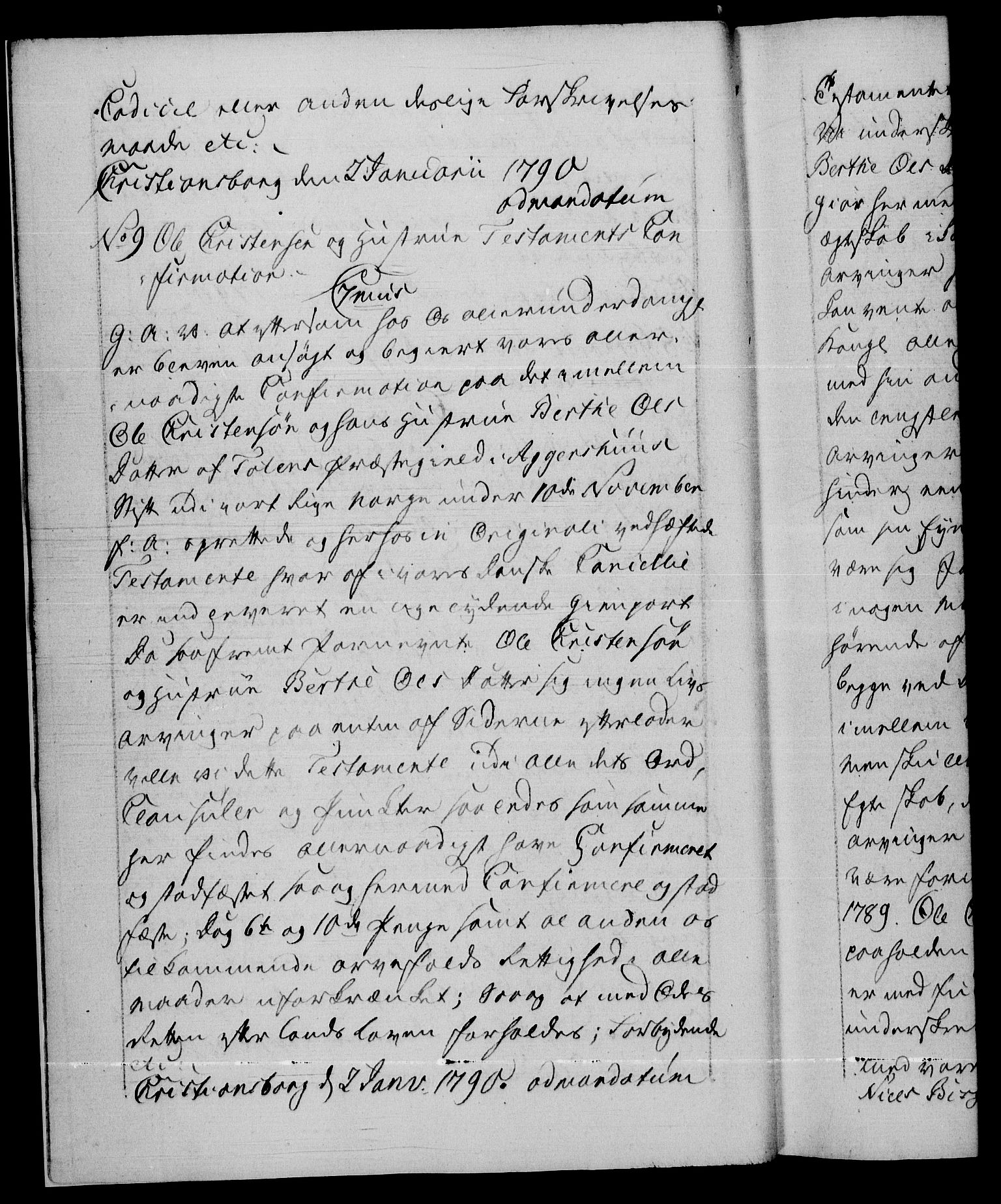 Danske Kanselli 1572-1799, AV/RA-EA-3023/F/Fc/Fca/Fcaa/L0053: Norske registre, 1790-1791, p. 4b
