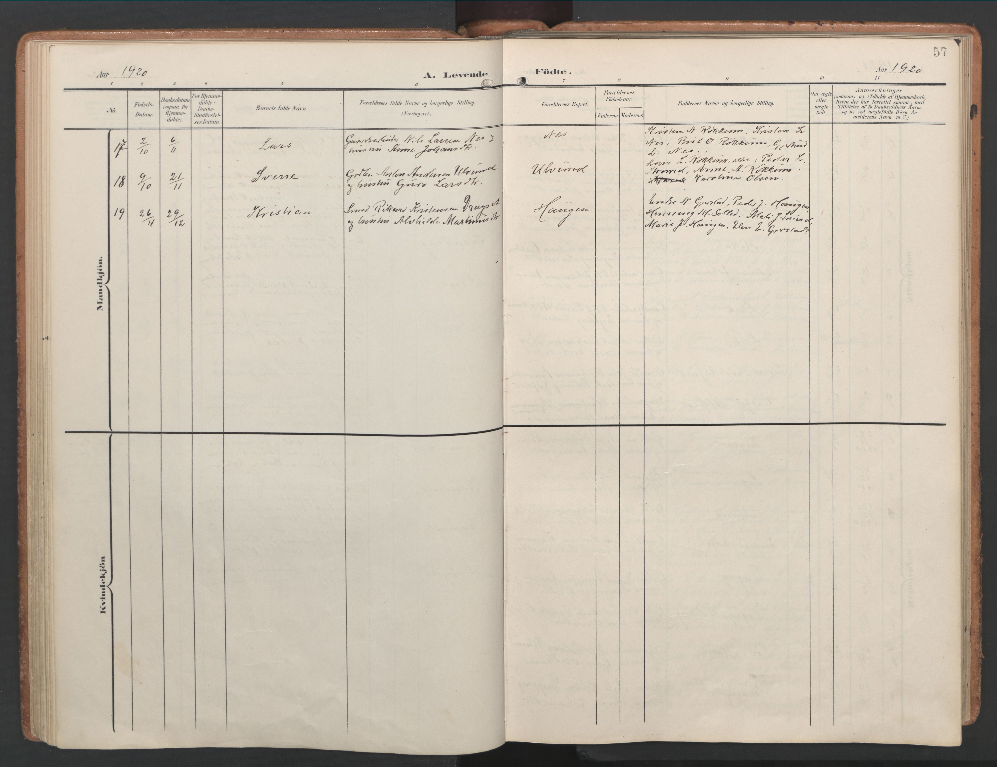 Ministerialprotokoller, klokkerbøker og fødselsregistre - Møre og Romsdal, AV/SAT-A-1454/592/L1030: Parish register (official) no. 592A08, 1901-1925, p. 57