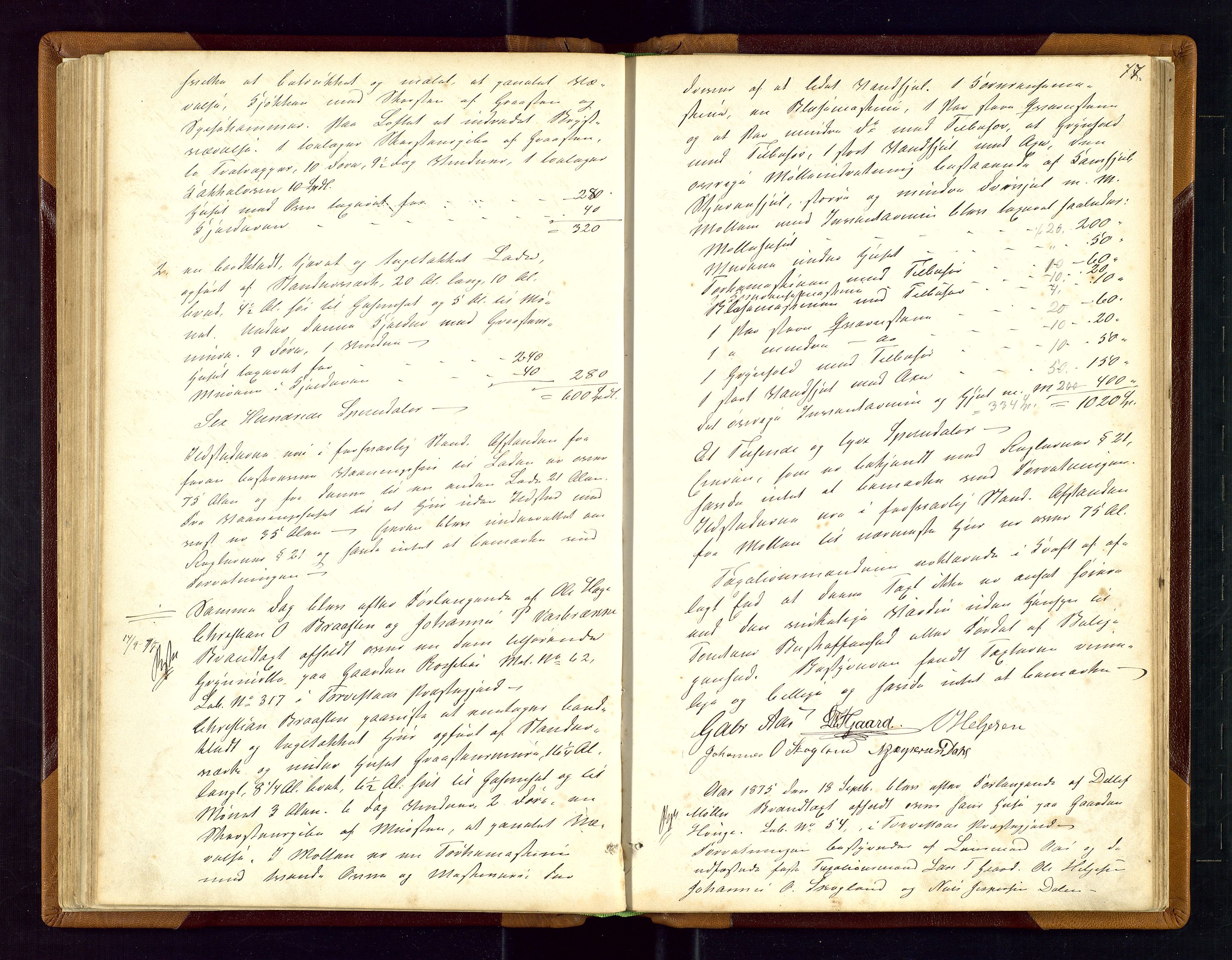 Torvestad lensmannskontor, AV/SAST-A-100307/1/Goa/L0001: "Brandtaxationsprotokol for Torvestad Thinglag", 1867-1883, p. 76b-77a