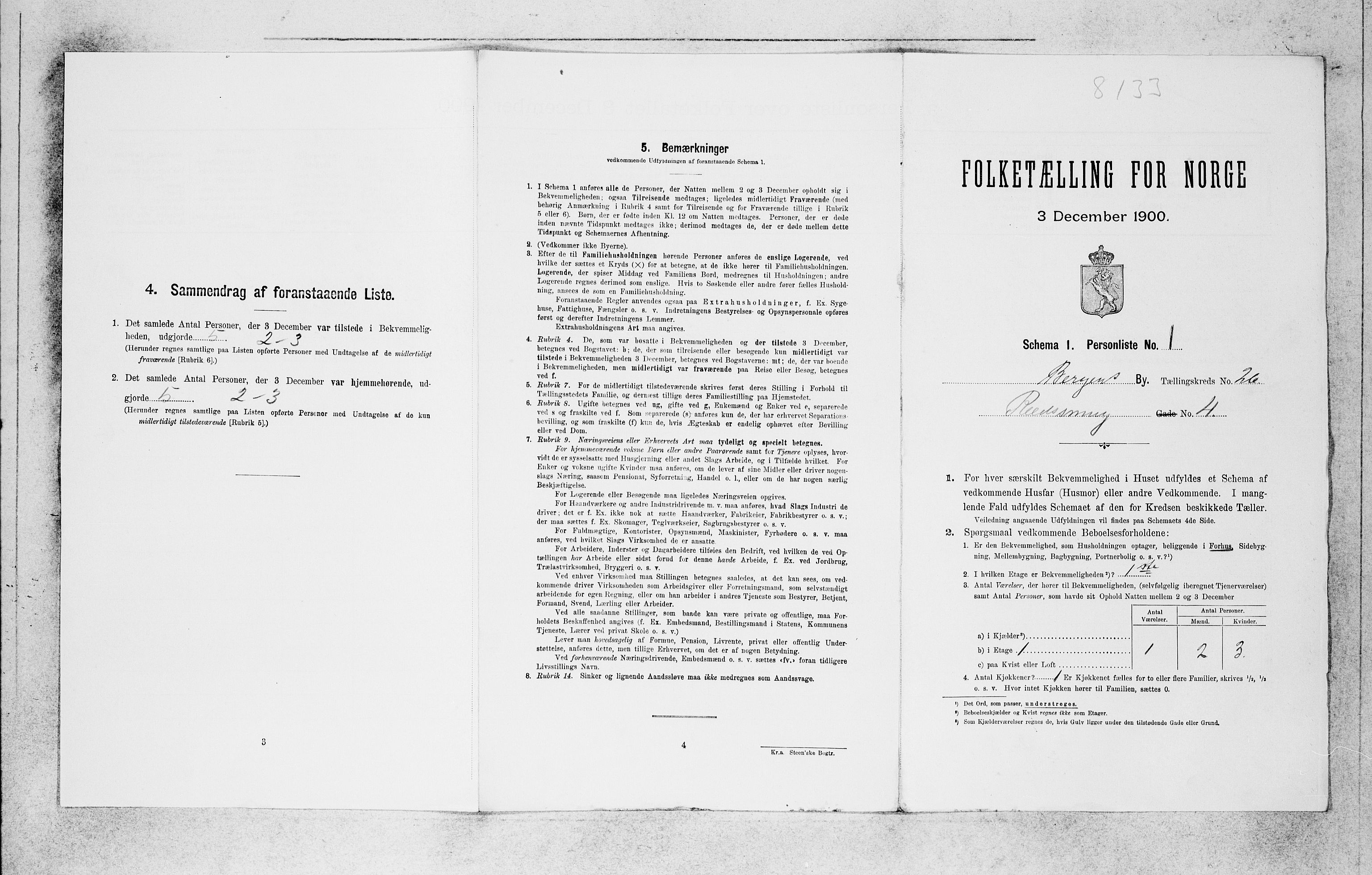 SAB, 1900 census for Bergen, 1900, p. 5618