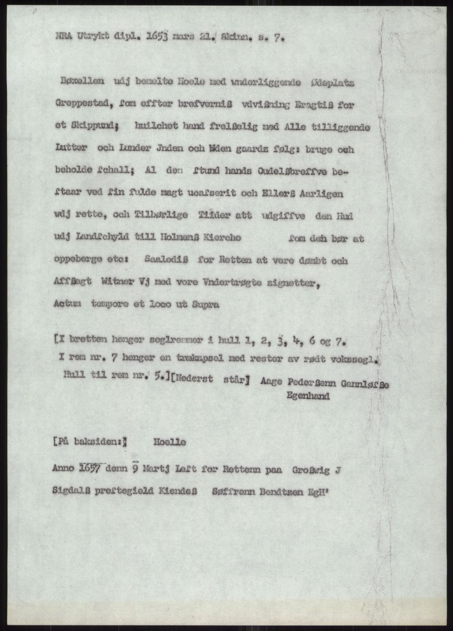 Samlinger til kildeutgivelse, Diplomavskriftsamlingen, AV/RA-EA-4053/H/Ha, p. 2437