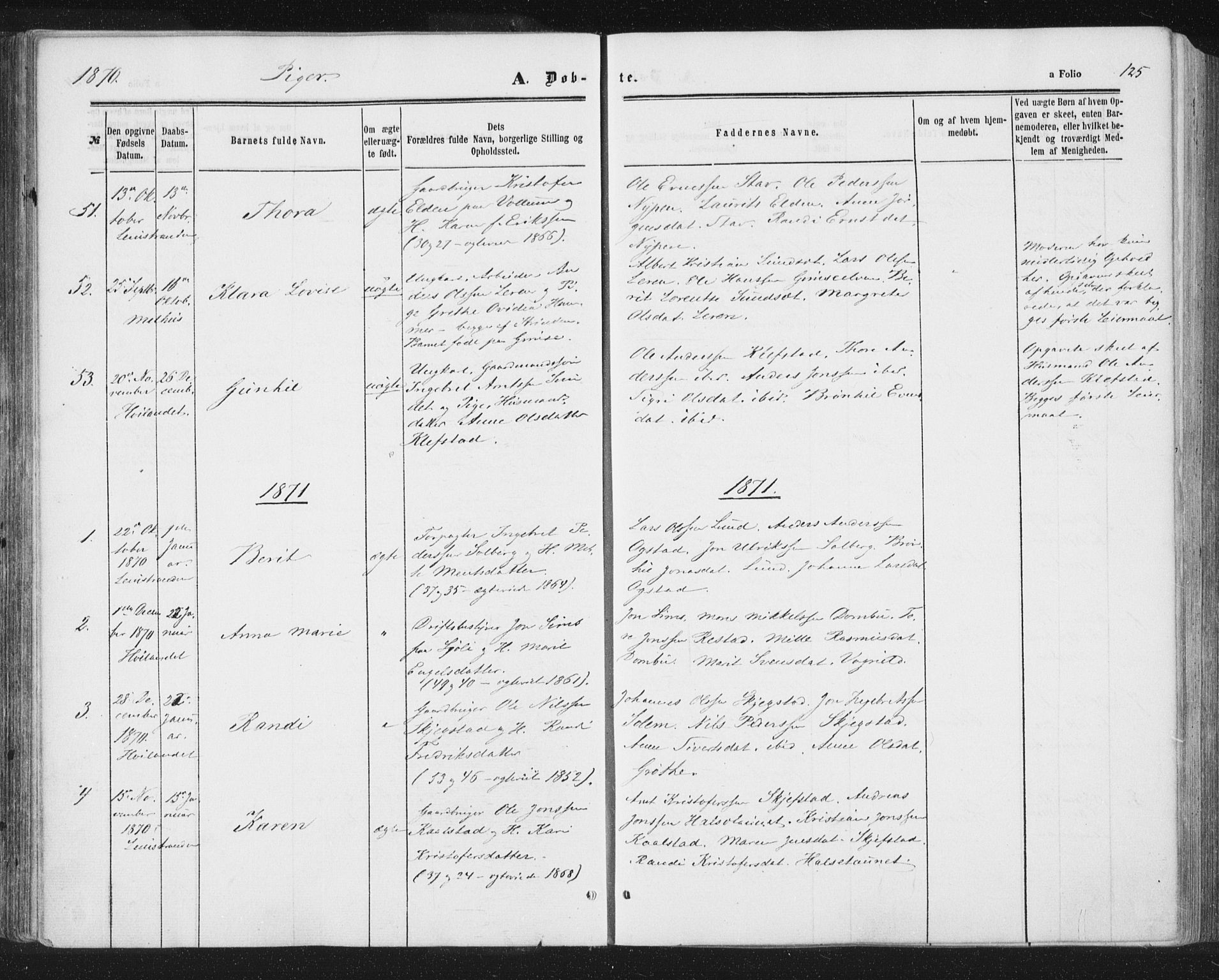 Ministerialprotokoller, klokkerbøker og fødselsregistre - Sør-Trøndelag, SAT/A-1456/691/L1077: Parish register (official) no. 691A09, 1862-1873, p. 125