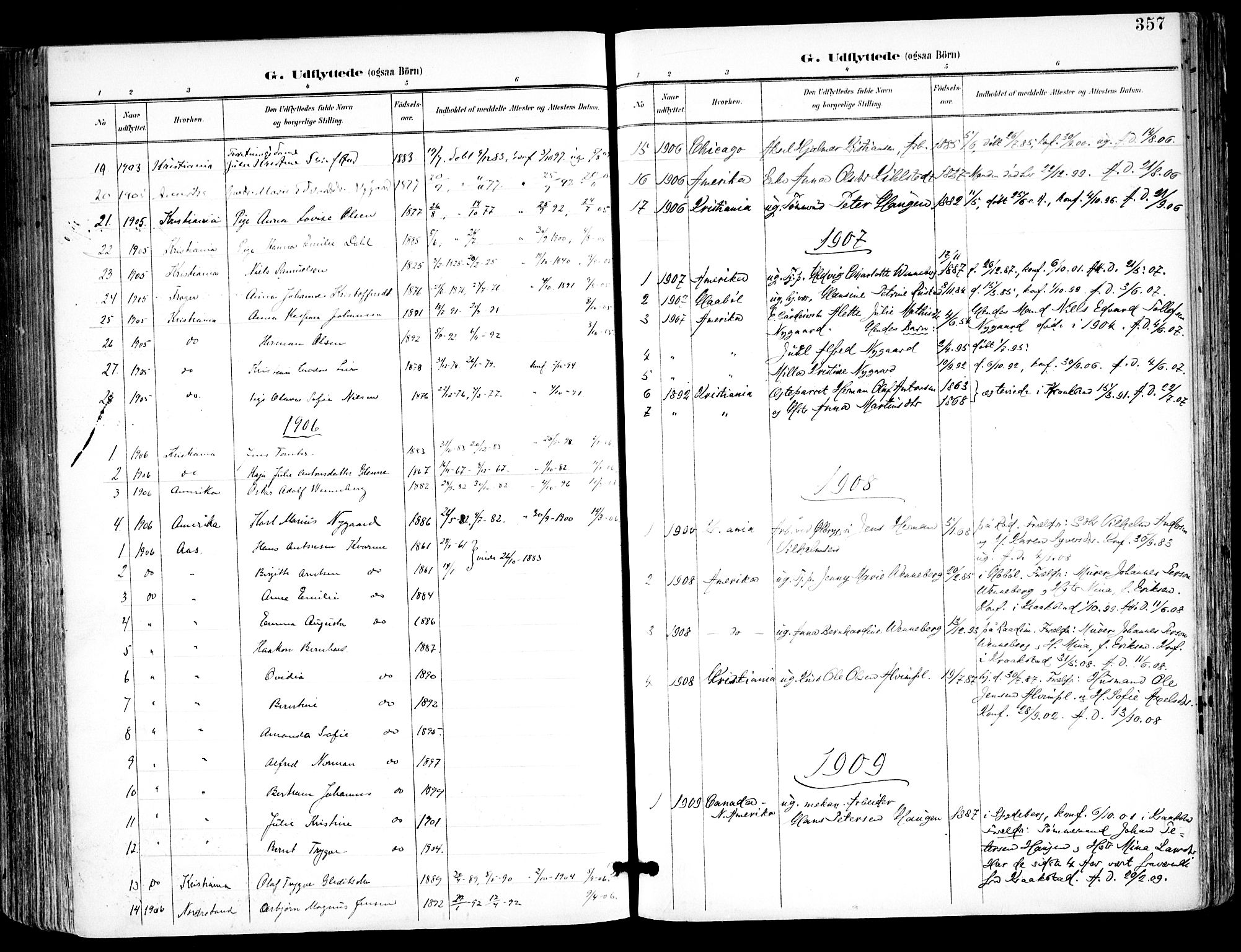 Kråkstad prestekontor Kirkebøker, SAO/A-10125a/F/Fa/L0010: Parish register (official) no. I 10, 1893-1931, p. 357