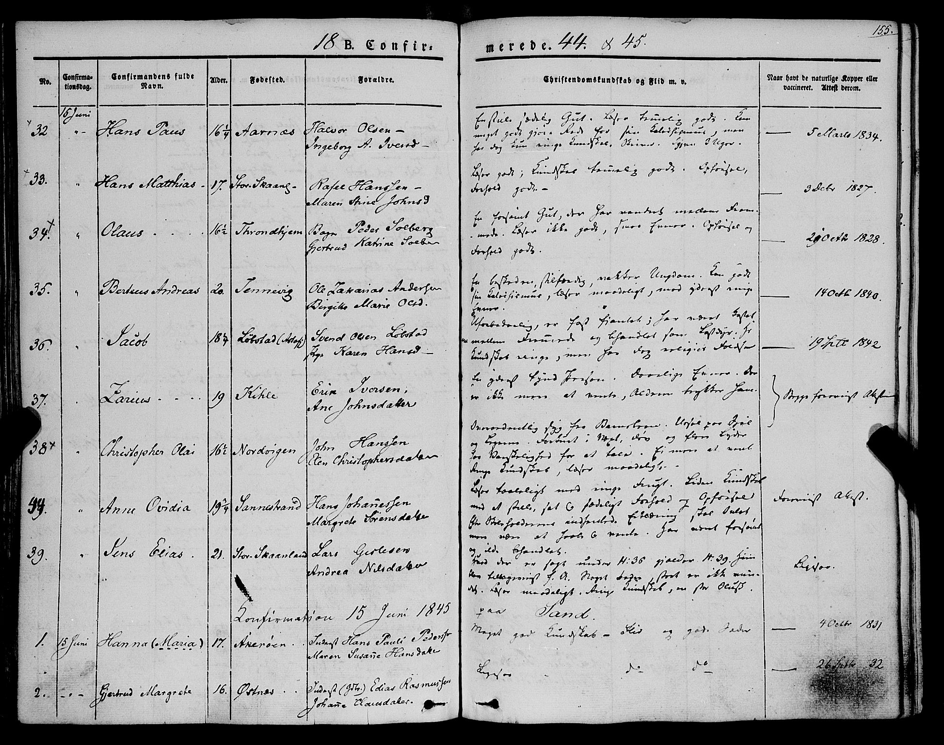 Trondenes sokneprestkontor, SATØ/S-1319/H/Ha/L0009kirke: Parish register (official) no. 9, 1841-1852, p. 155