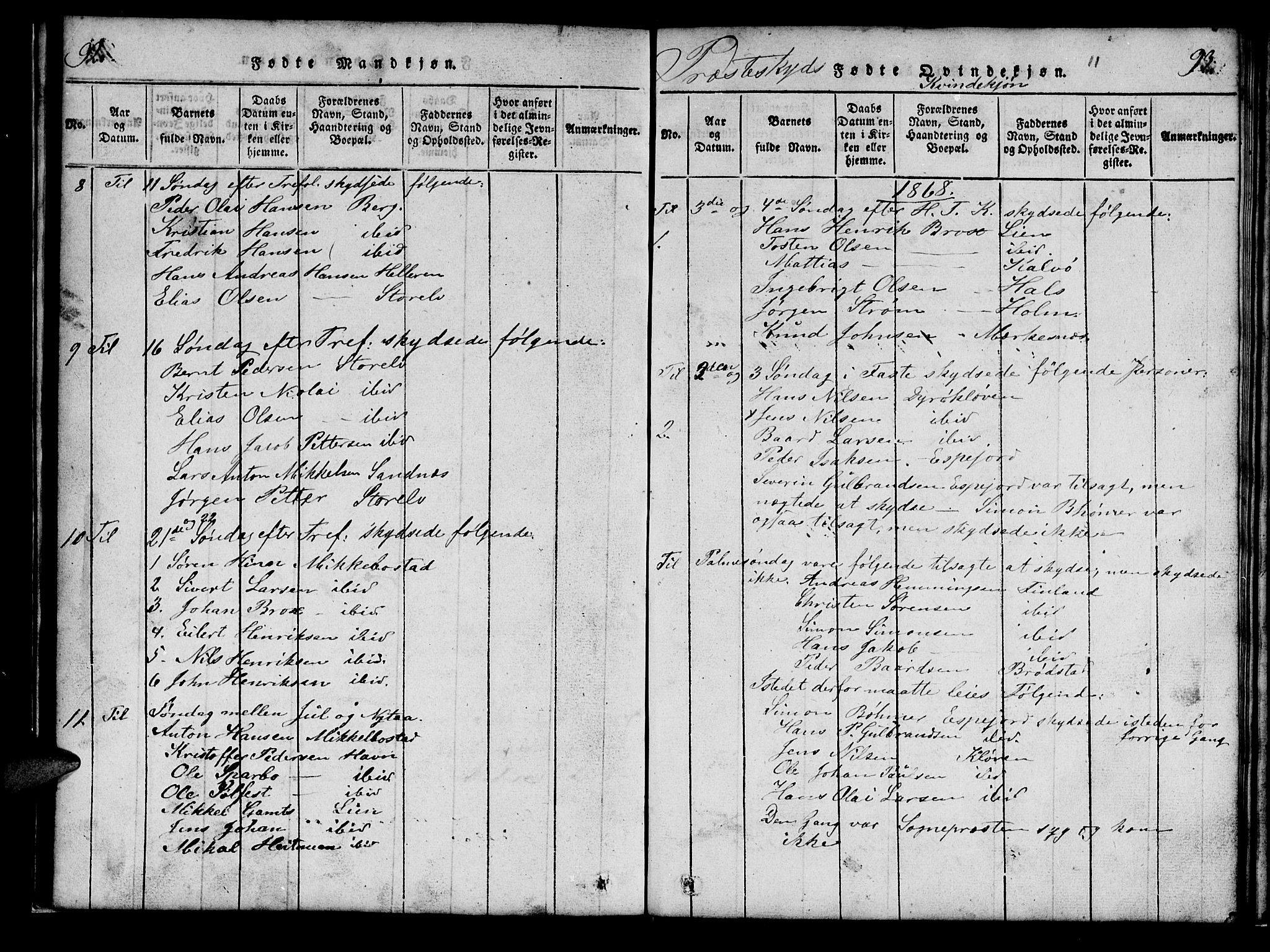 Tranøy sokneprestkontor, SATØ/S-1313/I/Ia/Iab/L0009klokker: Parish register (copy) no. 9, 1829-1834, p. 92-93