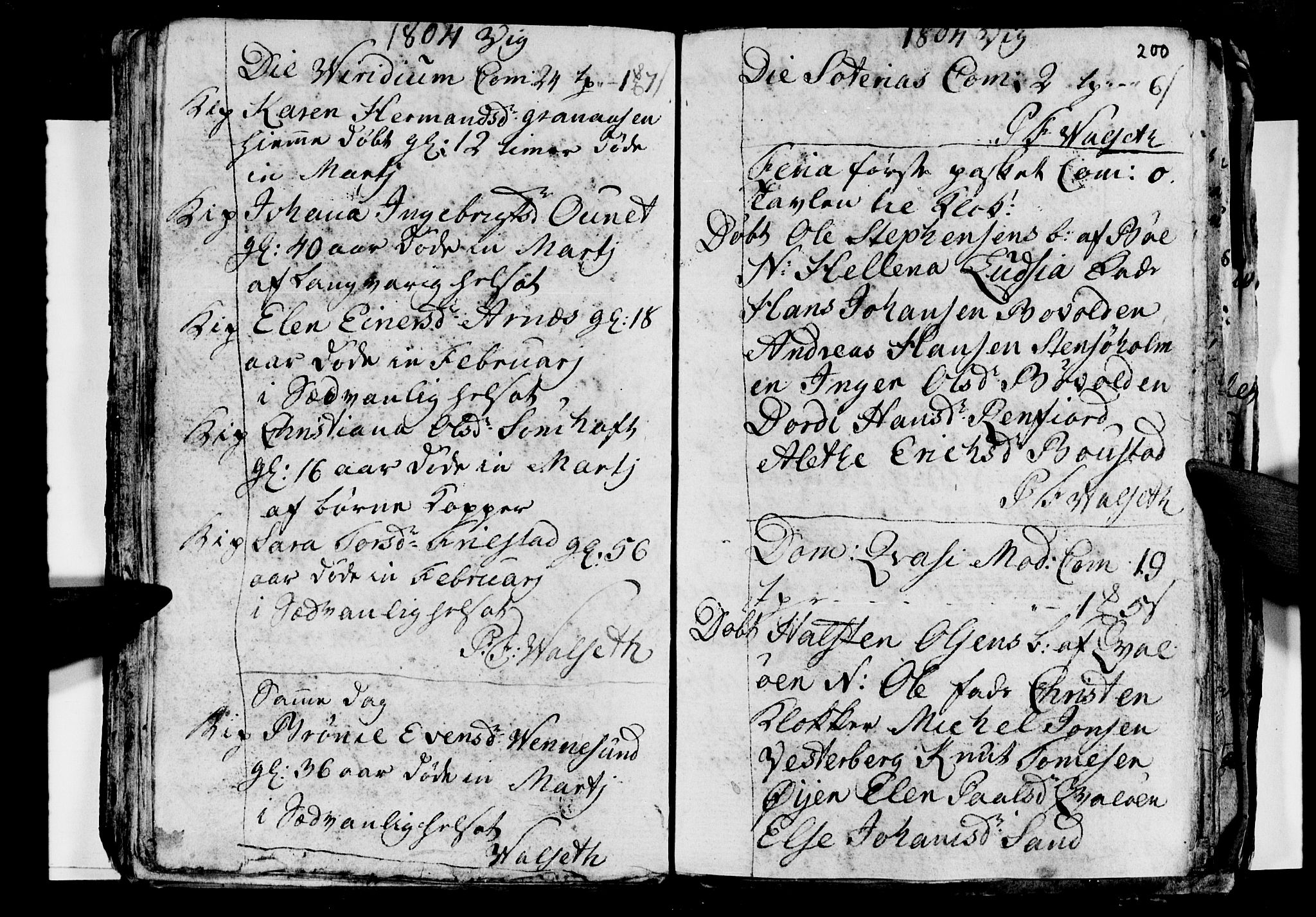 Ministerialprotokoller, klokkerbøker og fødselsregistre - Nordland, AV/SAT-A-1459/812/L0184: Parish register (copy) no. 812C02, 1793-1809, p. 200